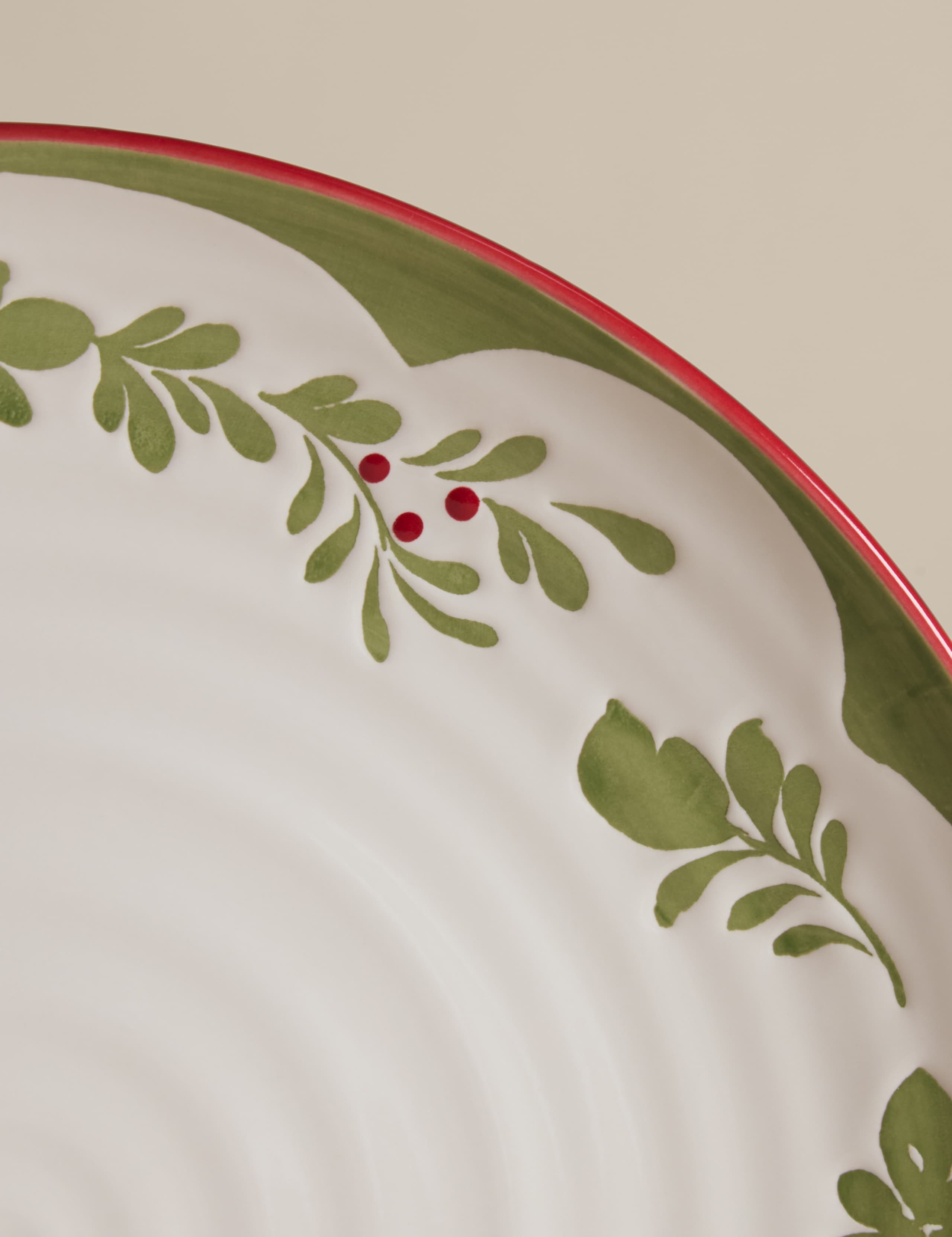 Set of 4 Winter Foliage Dinner Plates 3 of 6