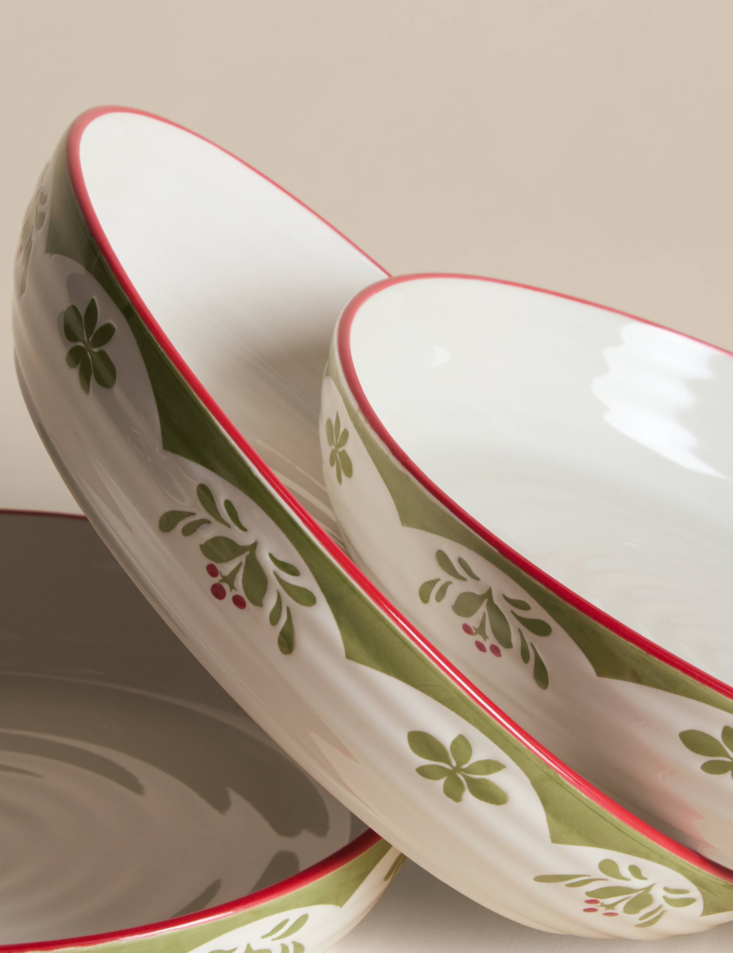Set of 4 Winter Foliage Pasta Bowls 2 of 4