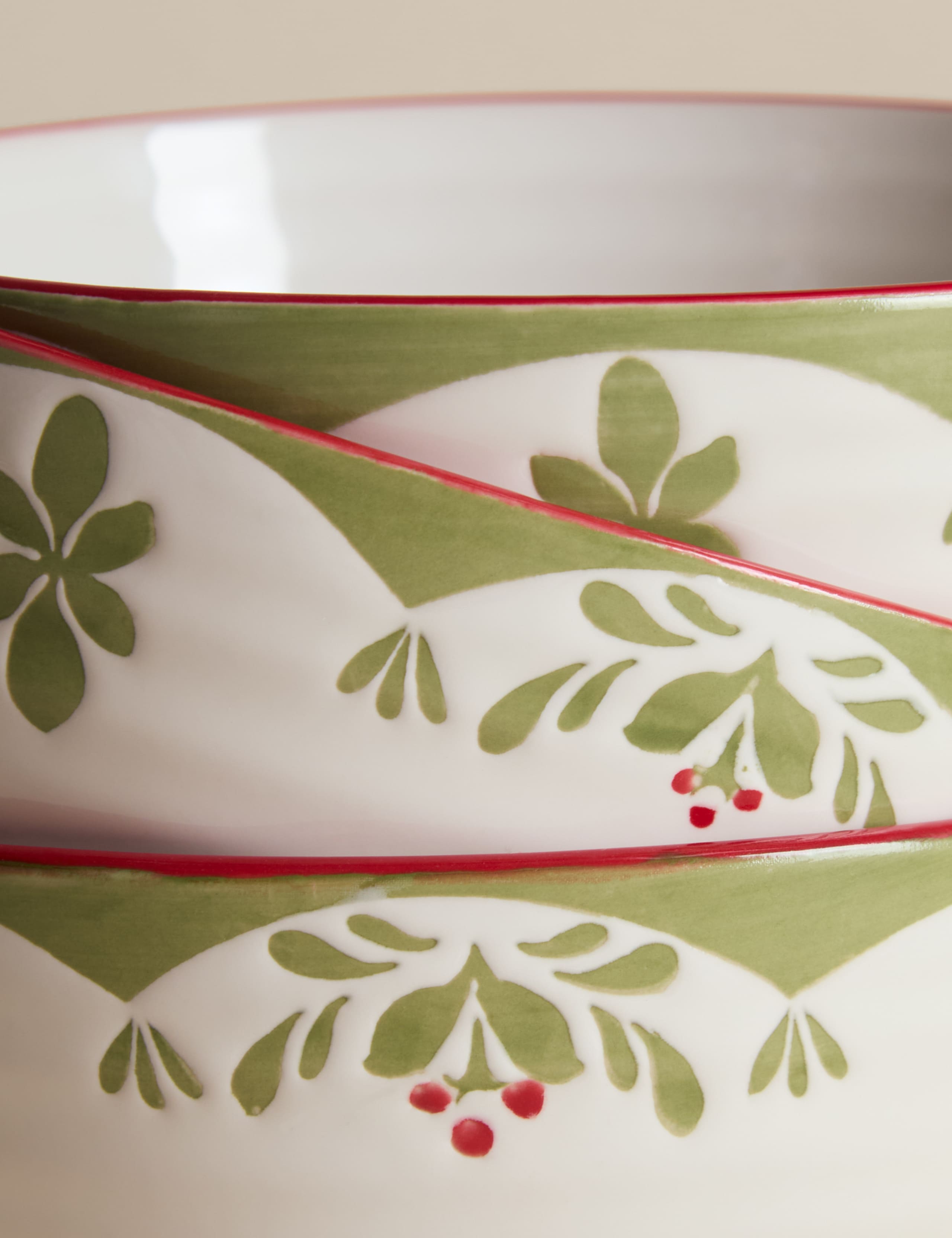Set of 4 Winter Foliage Cereal Bowls 2 of 5