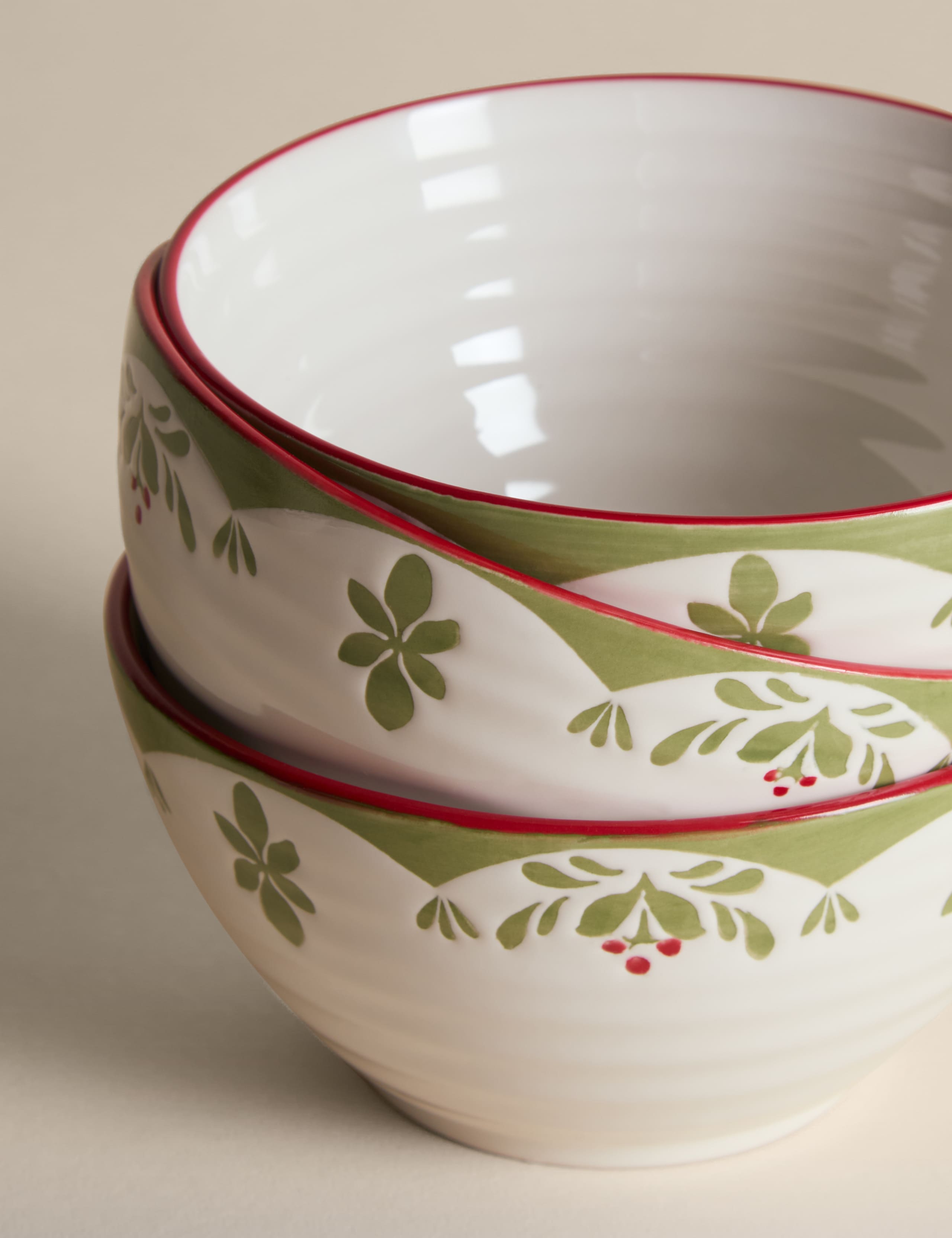 Set of 4 Winter Foliage Cereal Bowls 4 of 5