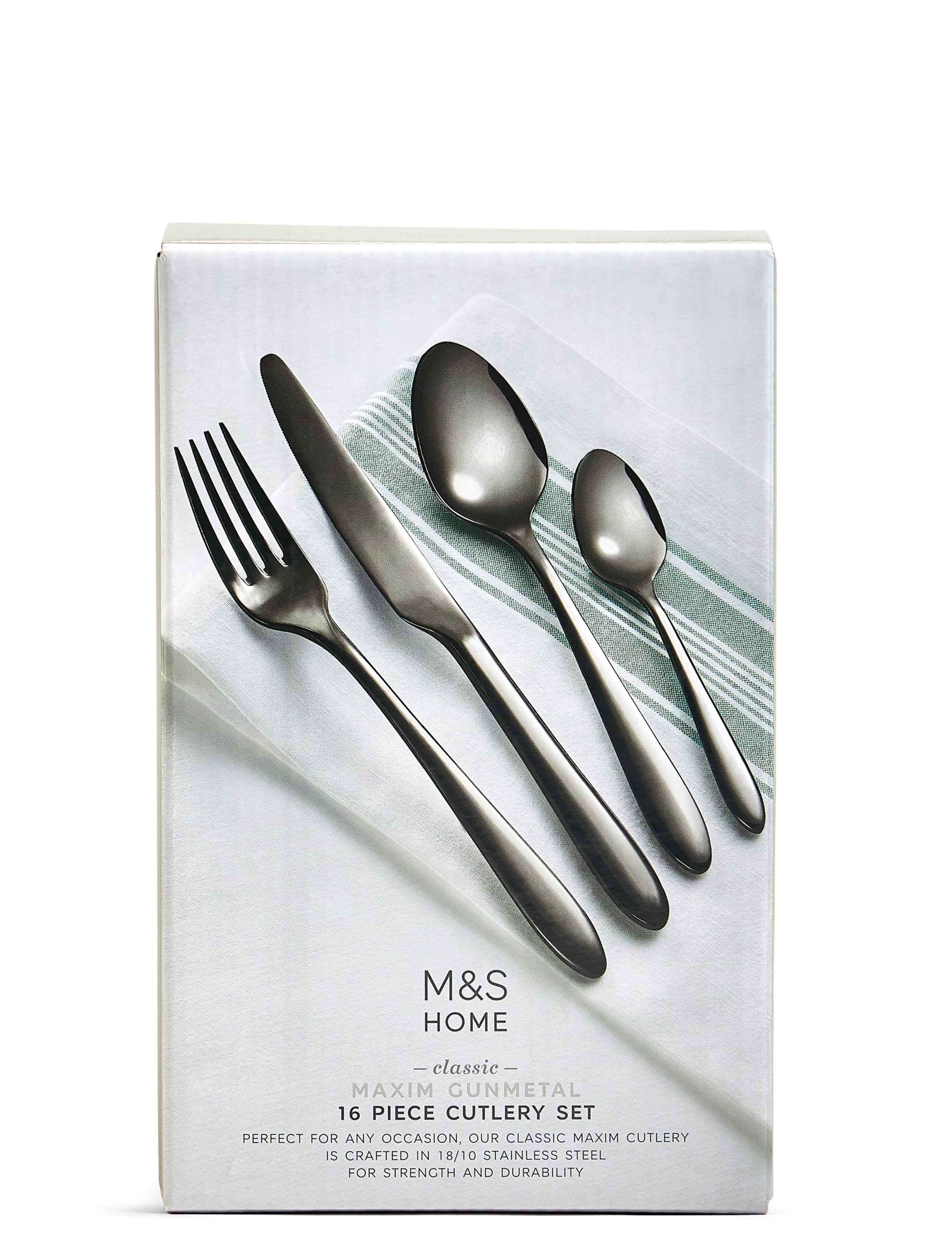 16 Piece Maxim Gunmetal Cutlery Set 2 of 2
