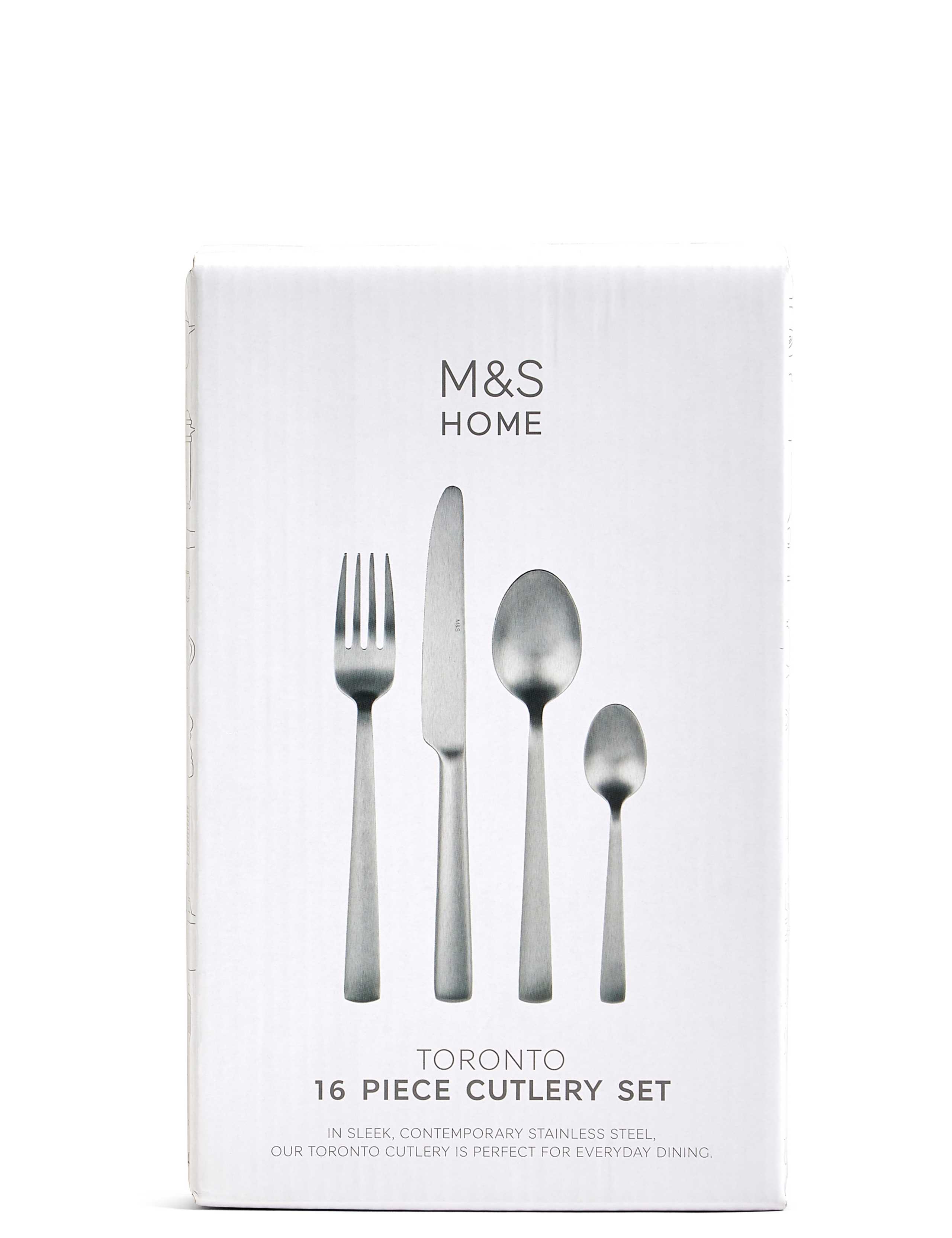 16 Piece Toronto Brushed Cutlery Set 2 of 2