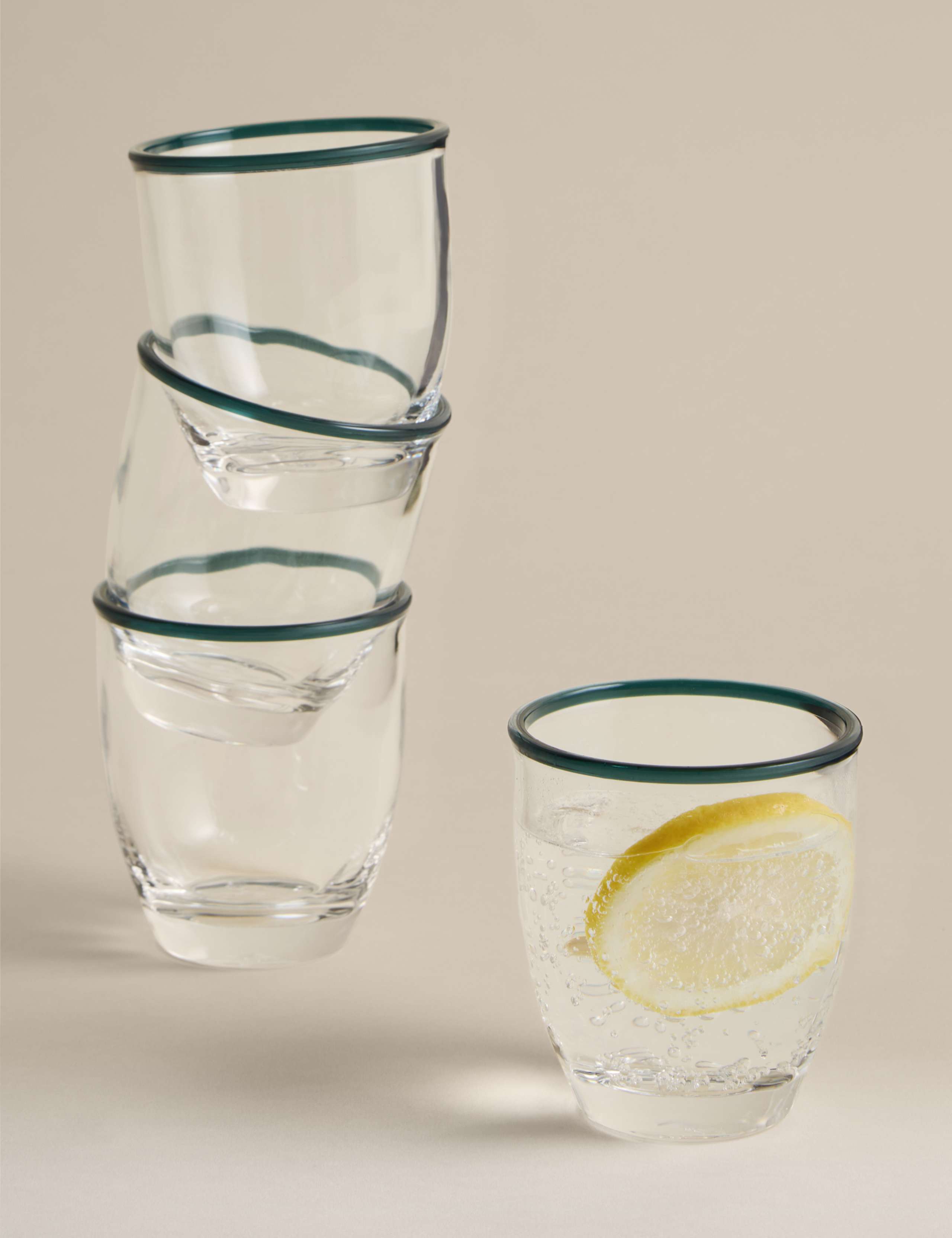 Set of 4 Contrast Rim Acrylic Picnic Tumblers 1 of 4