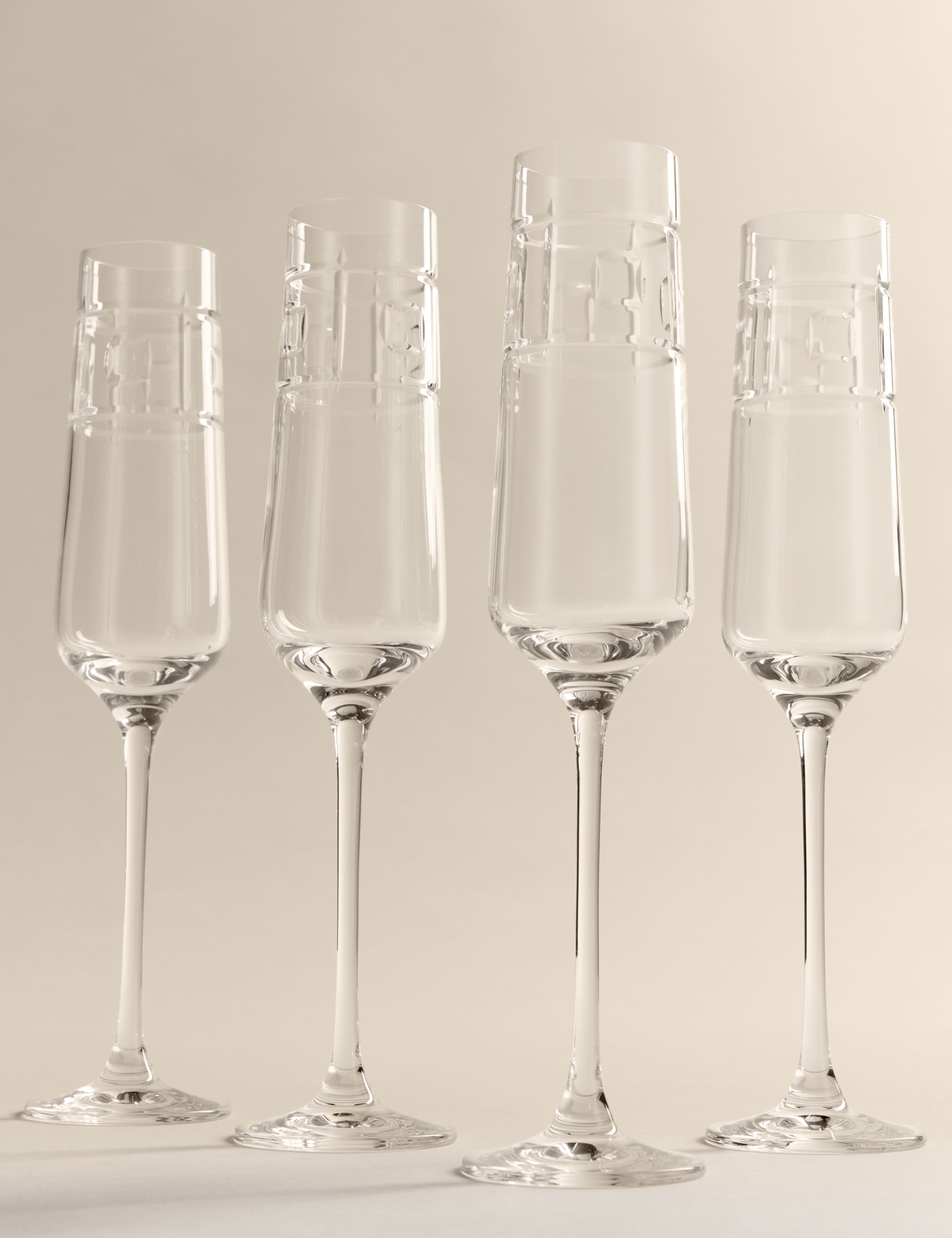 Set of 4 Etched Champagne Flutes 7 of 8