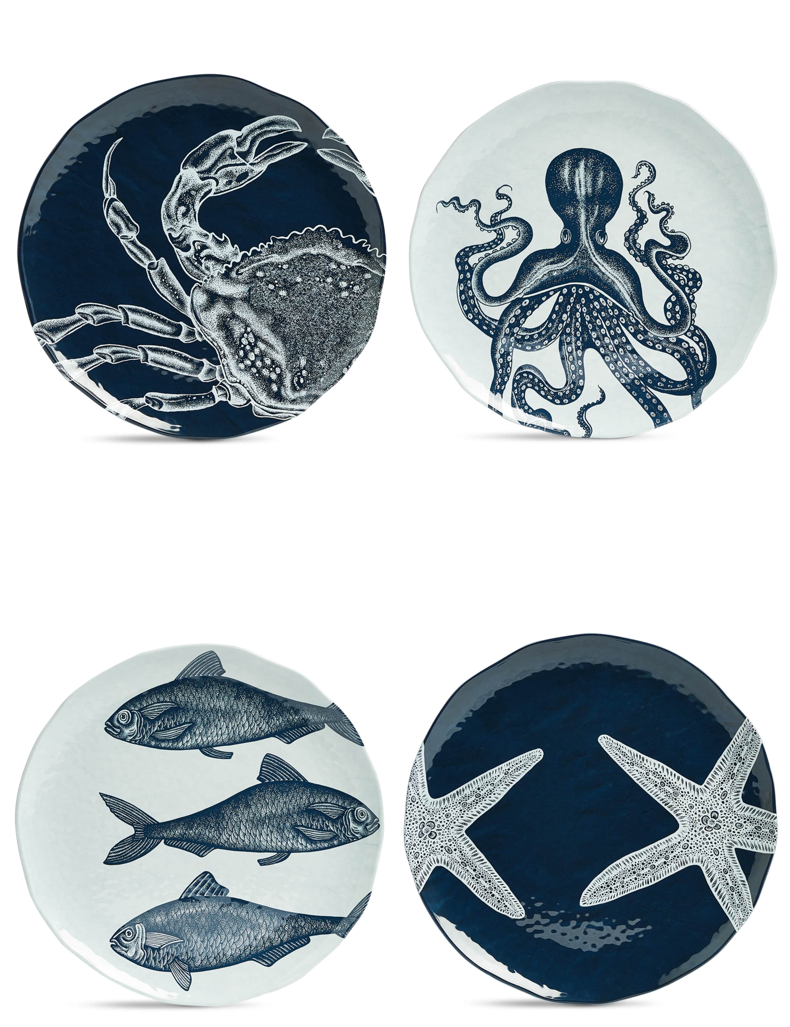 Set of 4 Nautical Dinner Plates 2 of 5