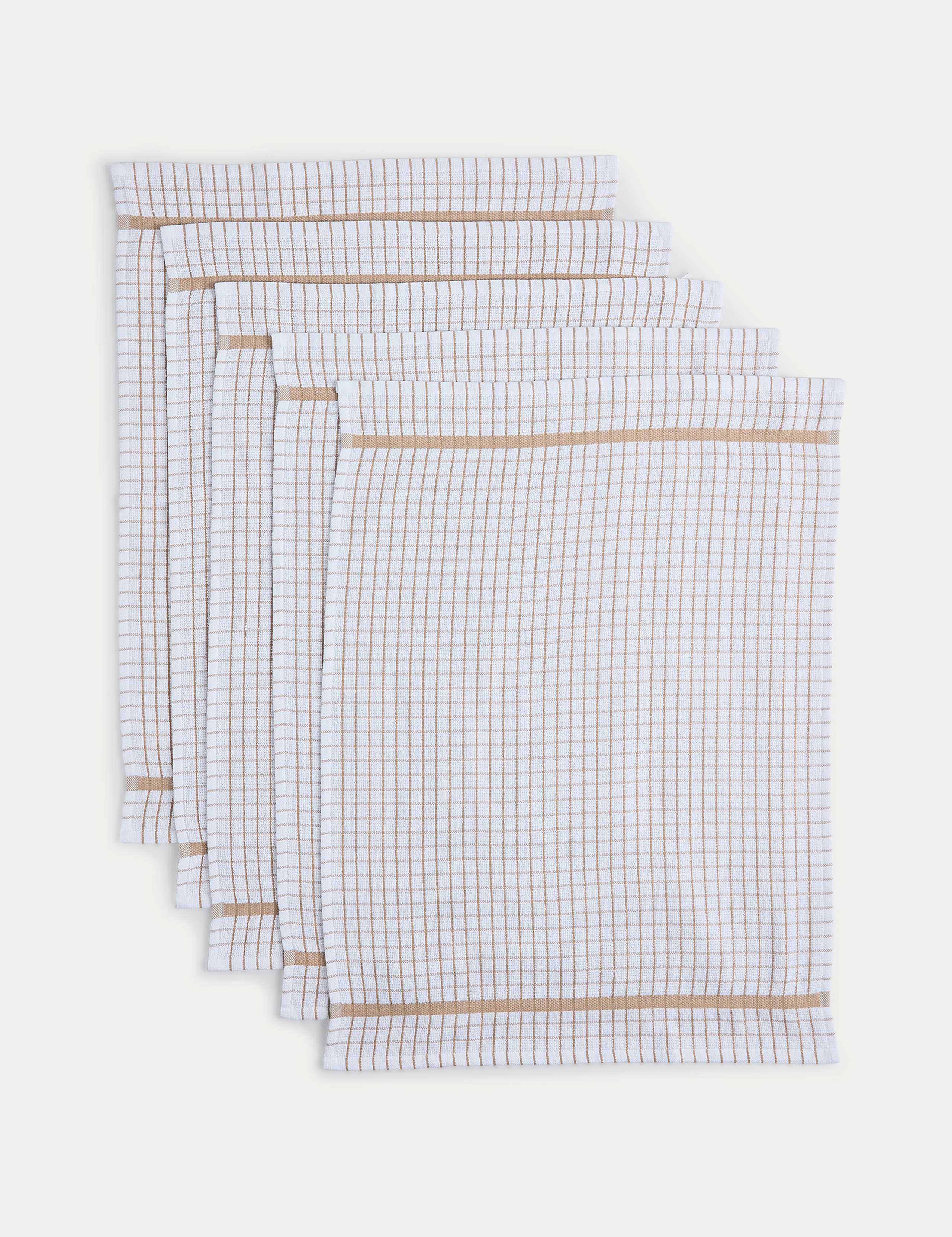 Set of 5 Checked Terry Tea Towels 1 of 3