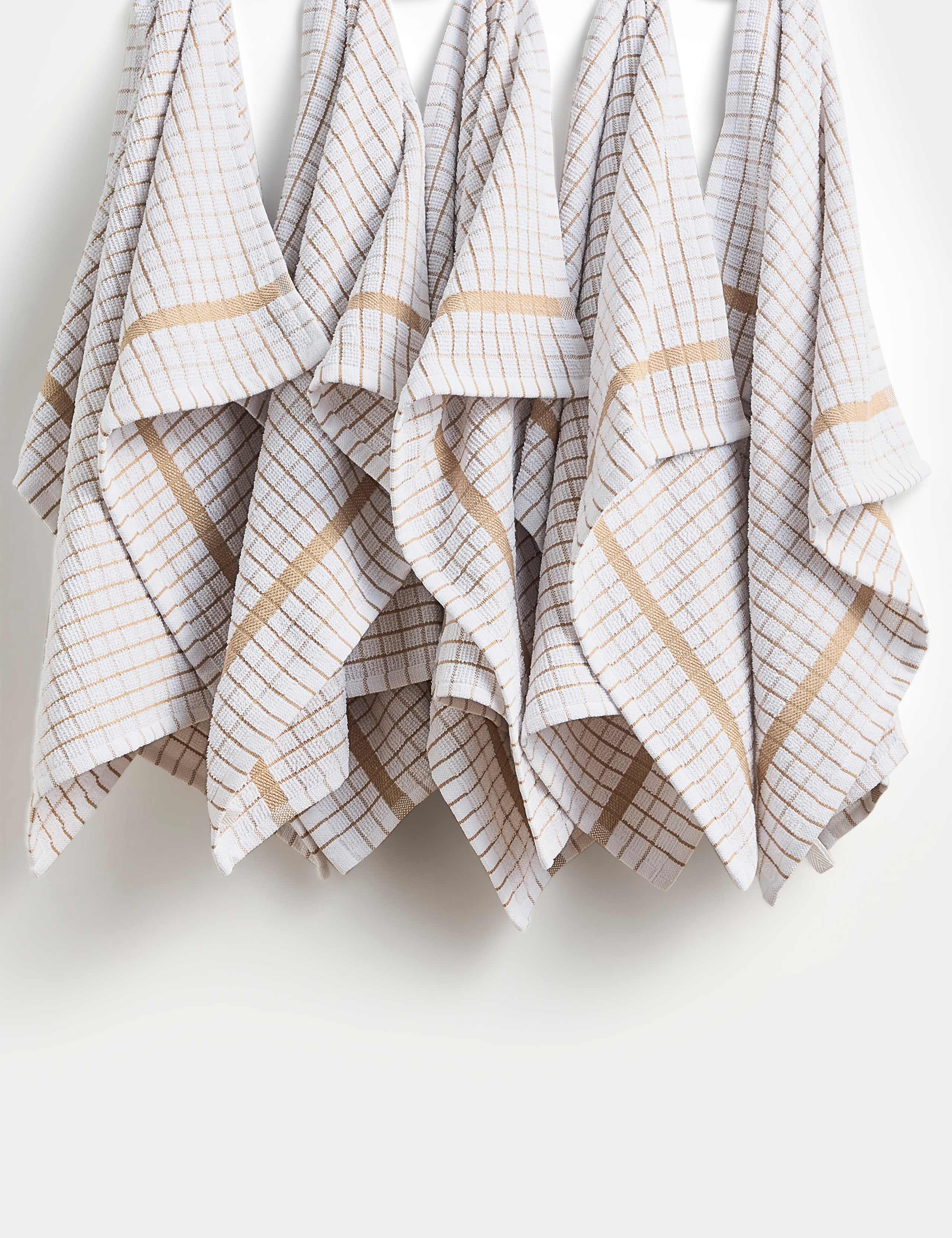 Set of 5 Checked Terry Tea Towels 2 of 3