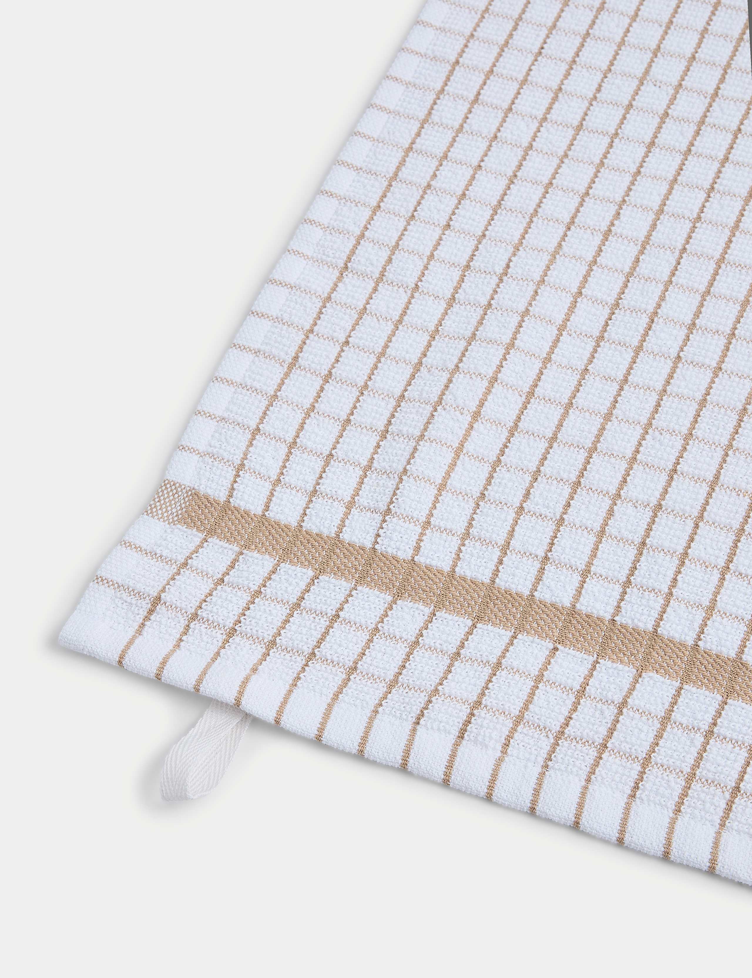 Set of 5 Checked Terry Tea Towels 3 of 3