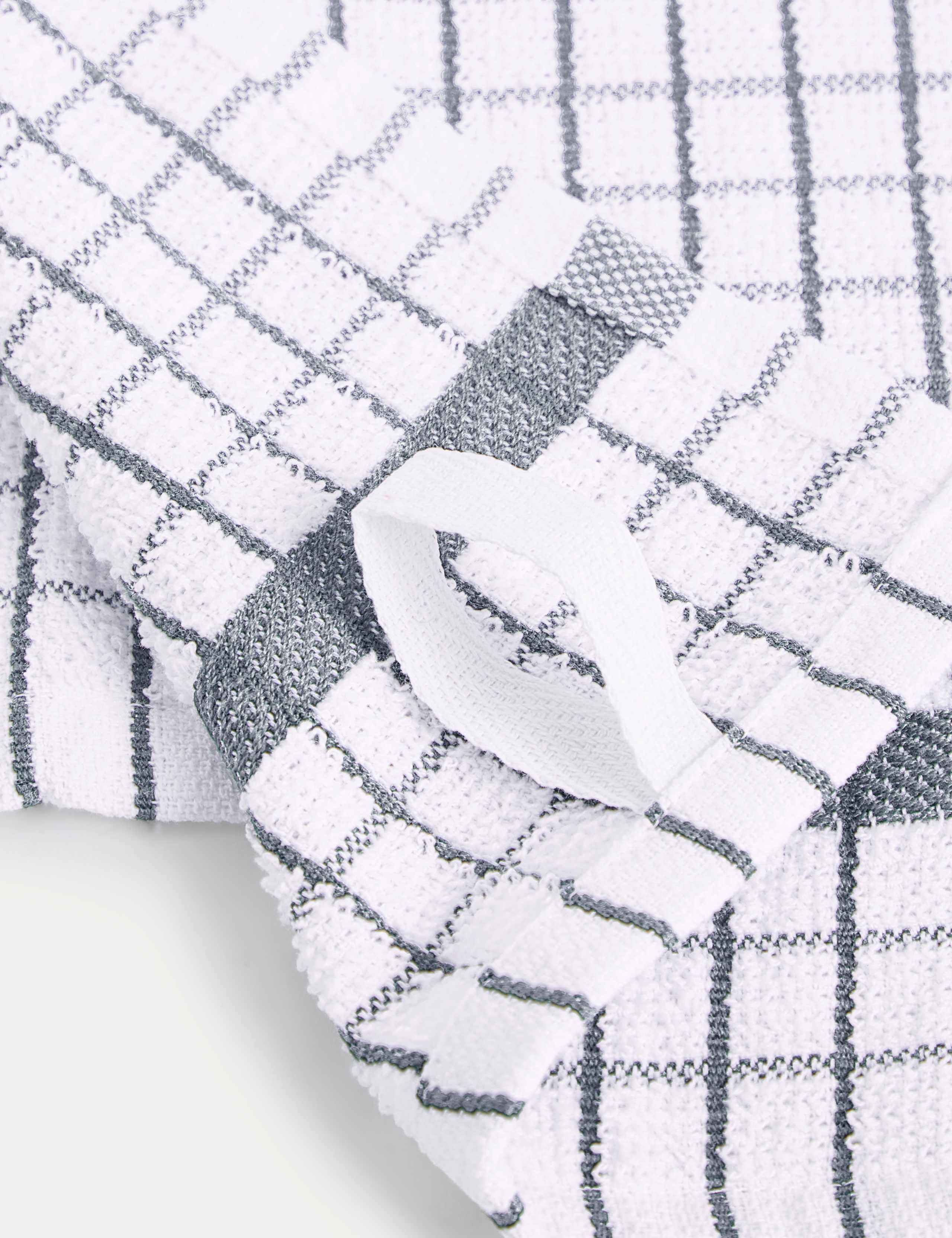 Set of 5 Checked Terry Tea Towels 3 of 3