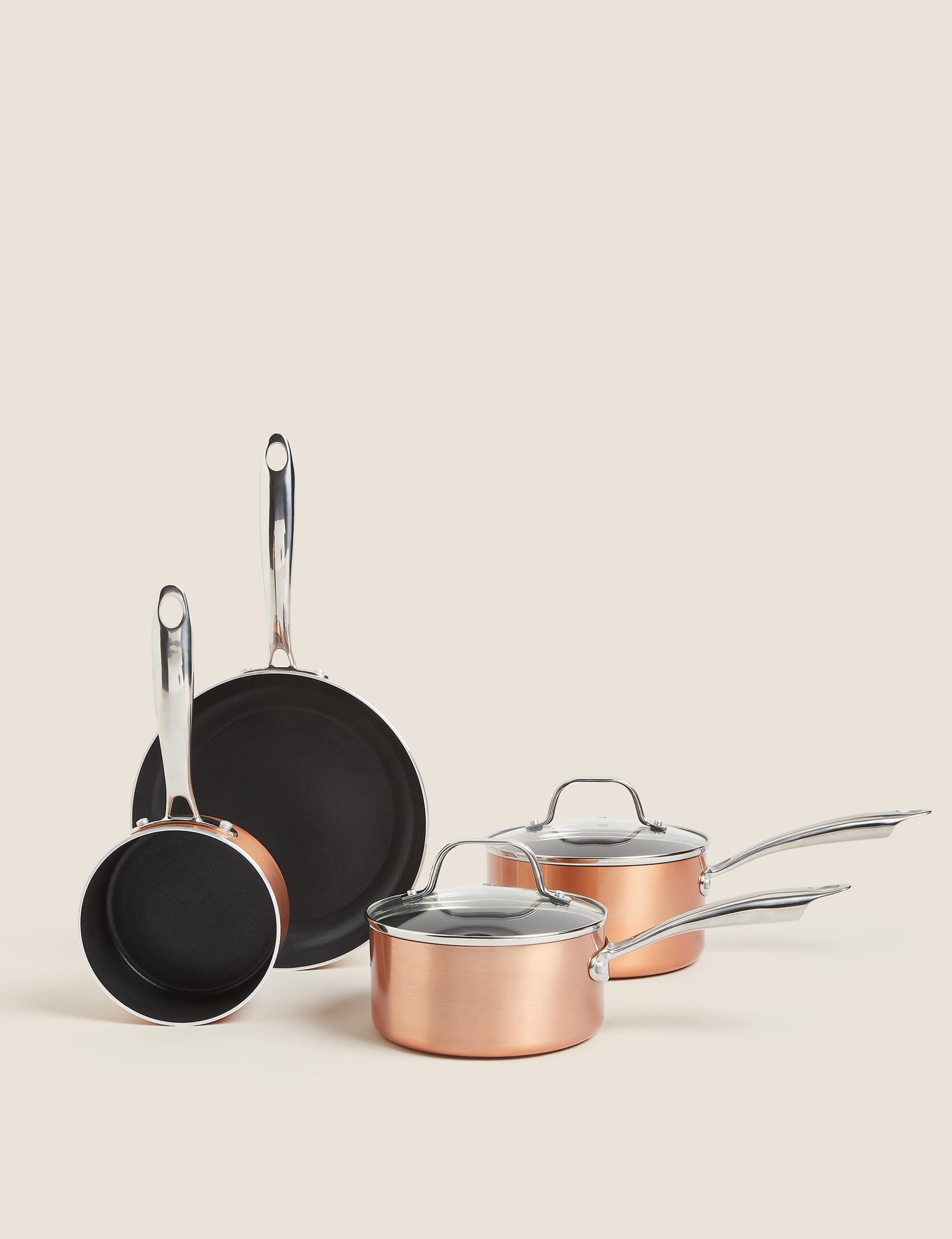 4 Piece Copper Aluminium Non-Stick Pan Set 2 of 4