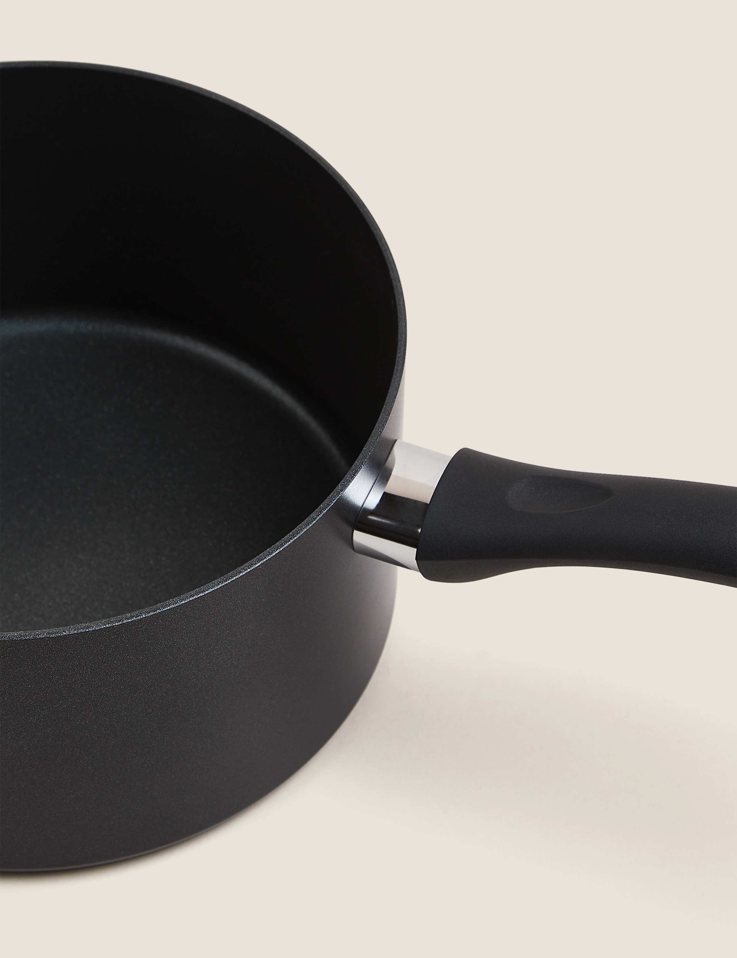 3 Piece Black Aluminium Non Stick Pan Set 3 of 4