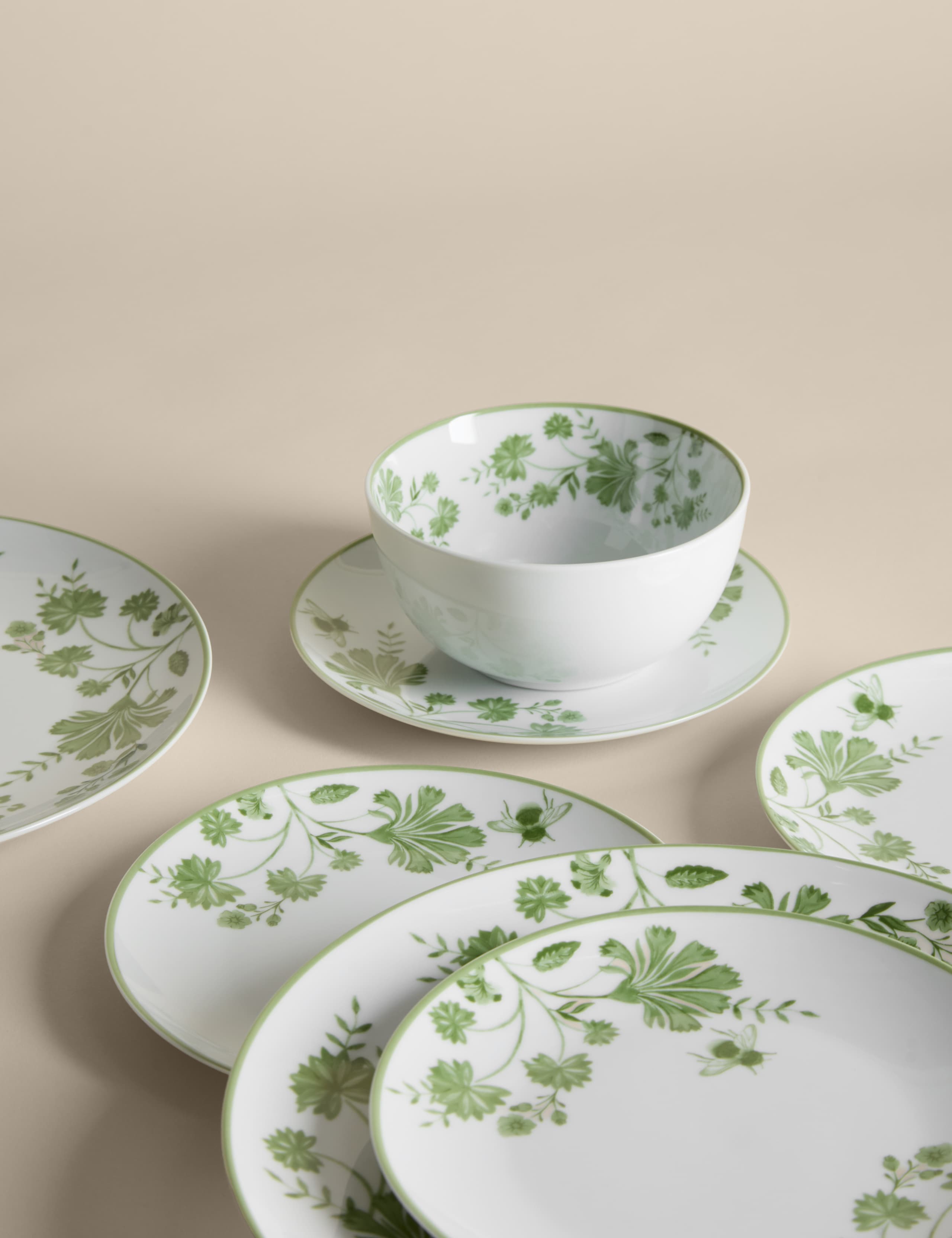 12 Piece Floral Bee Dinner Set 2 of 7