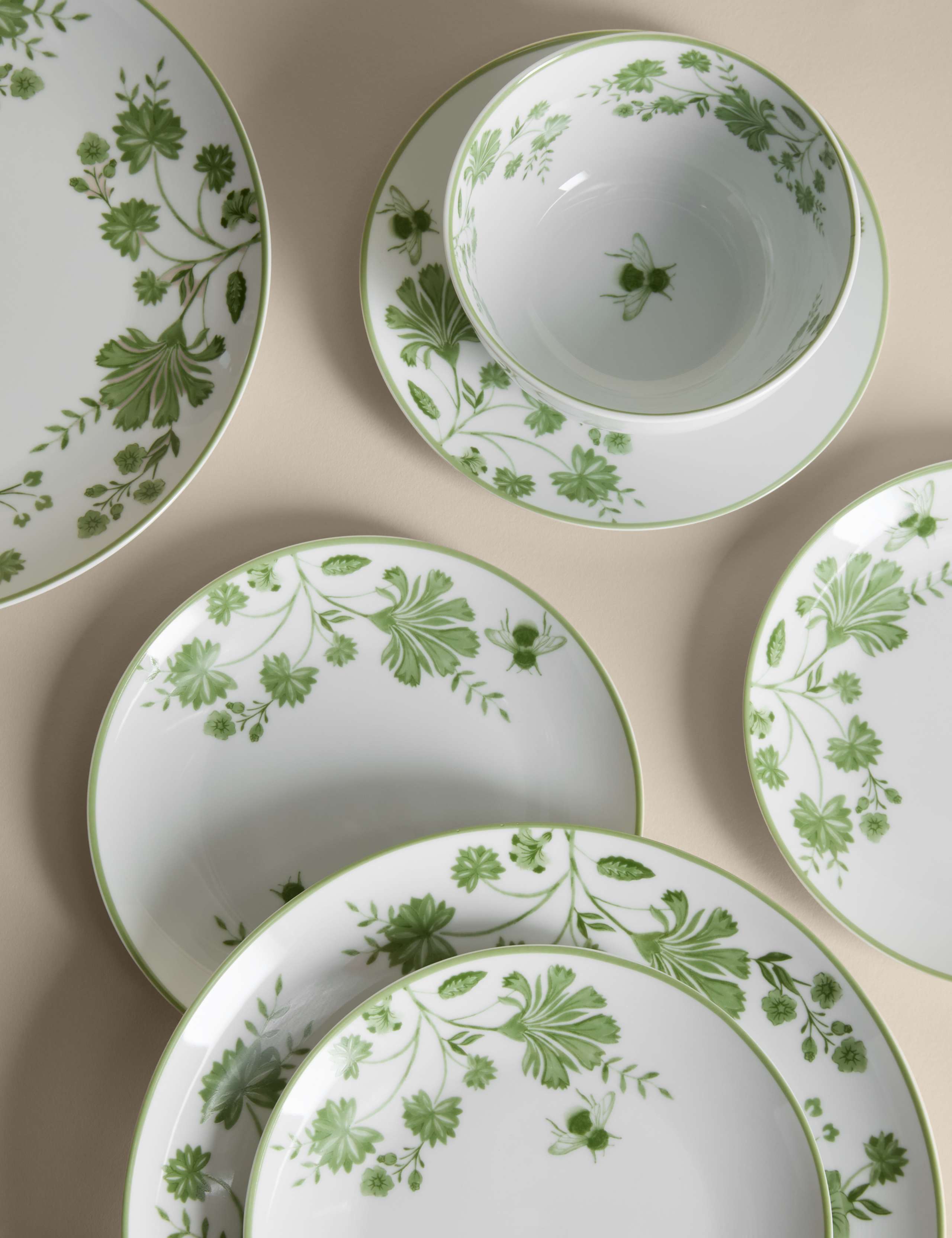 12 Piece Floral Bee Dinner Set 6 of 7