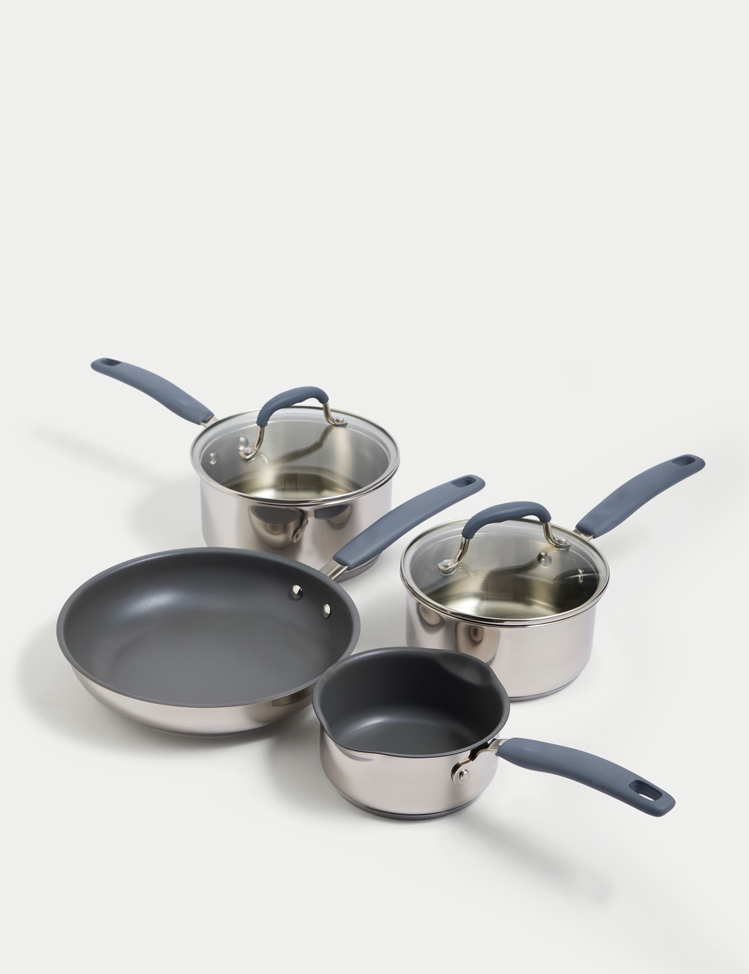 4 Piece Stainless Steel Pan Set 1 of 4