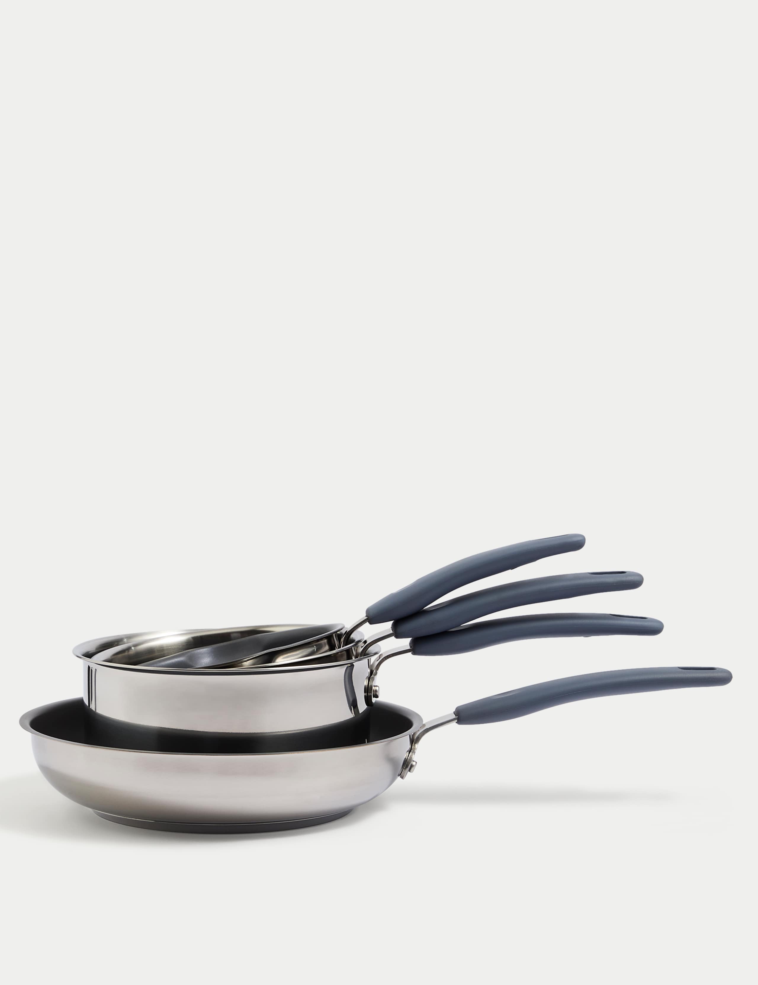 4pc Stainless Steel Pan Set 2 of 4