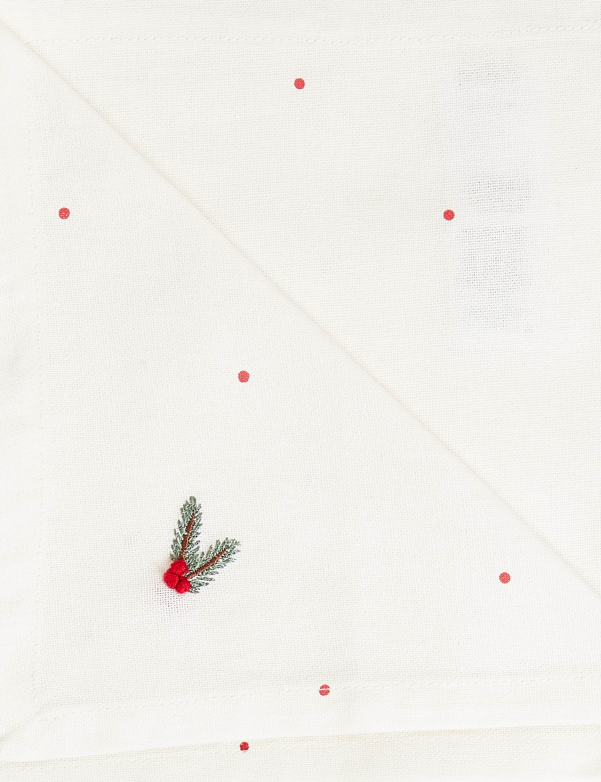 Set of 4 Pure Cotton Holly Napkins 3 of 4