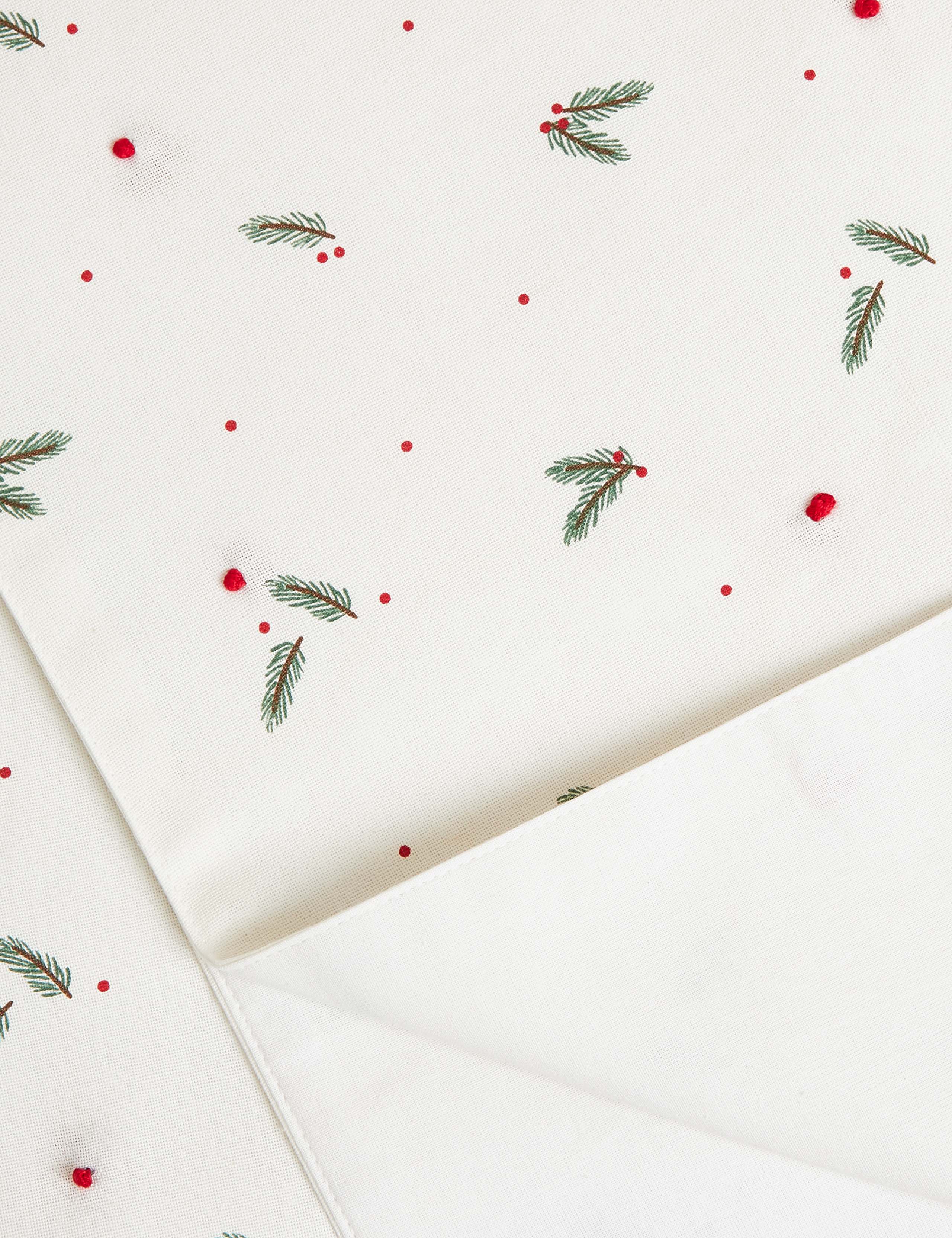 Pure Cotton Christmas Holly Table Runner 3 of 3