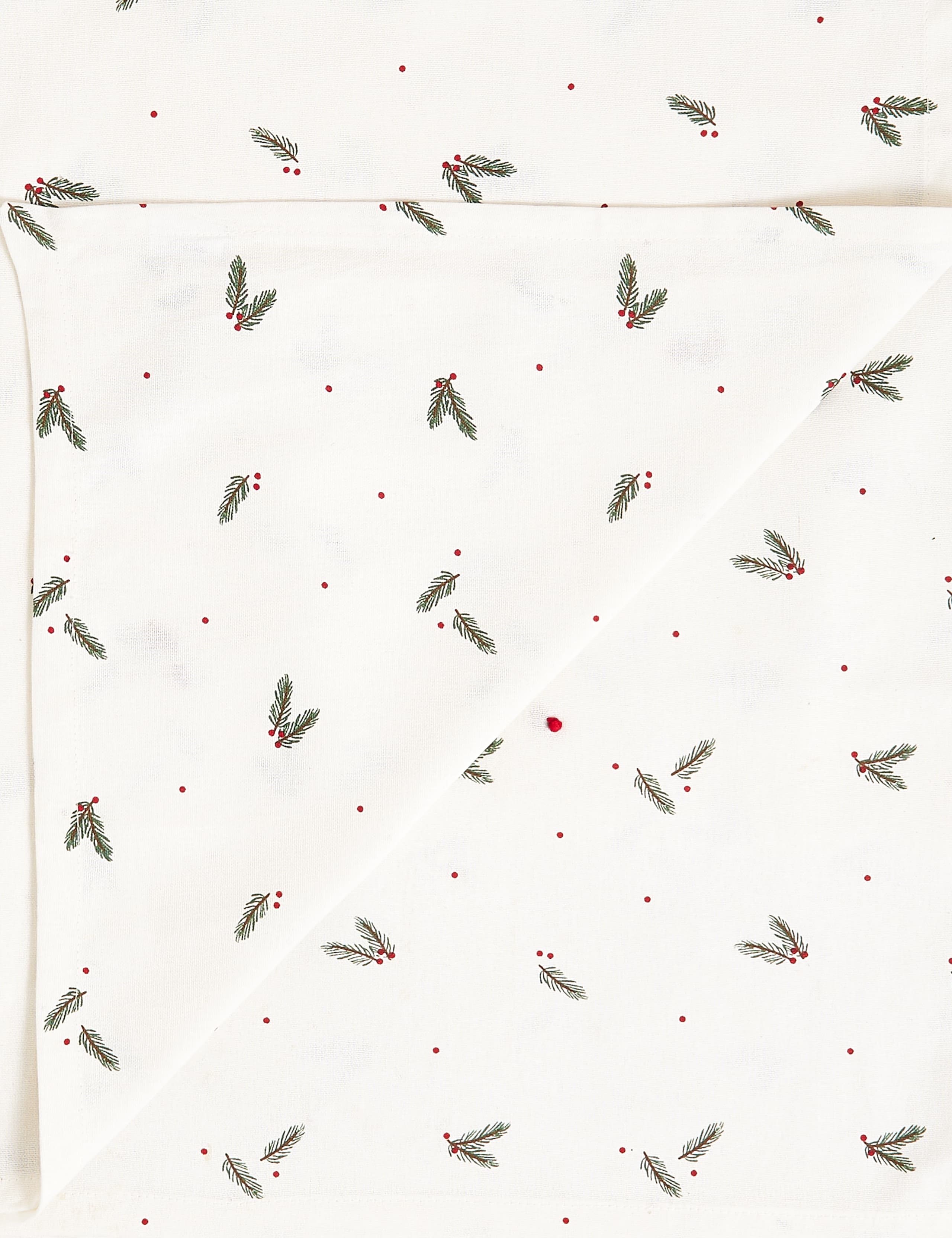 Pure Cotton Christmas Holly Tablecloth 3 of 4