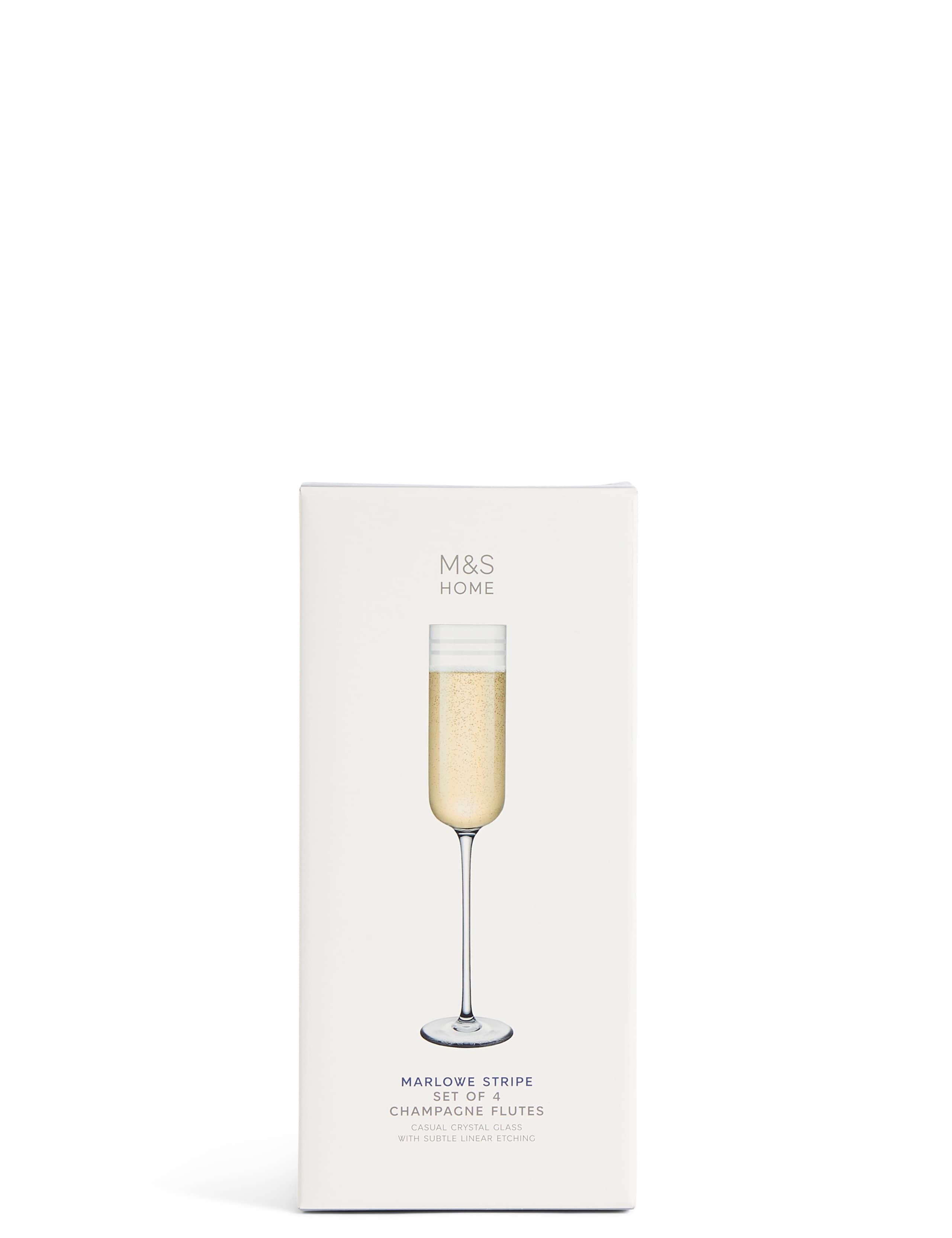 Set of 4 Marlowe Stripe Champagne Flutes 4 of 4