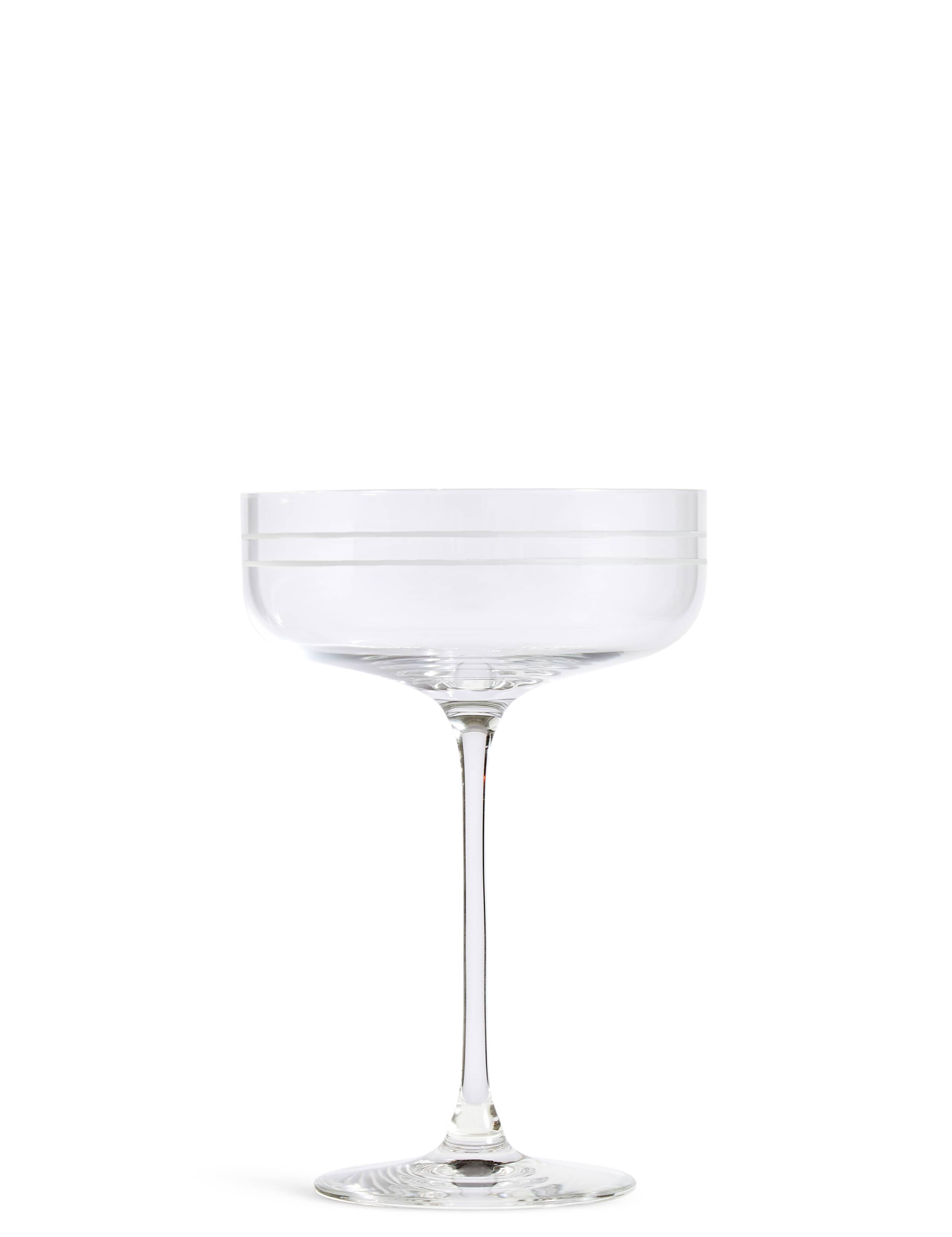 Set of 4 Marlowe Stripe Champagne Saucers Set 1 of 4