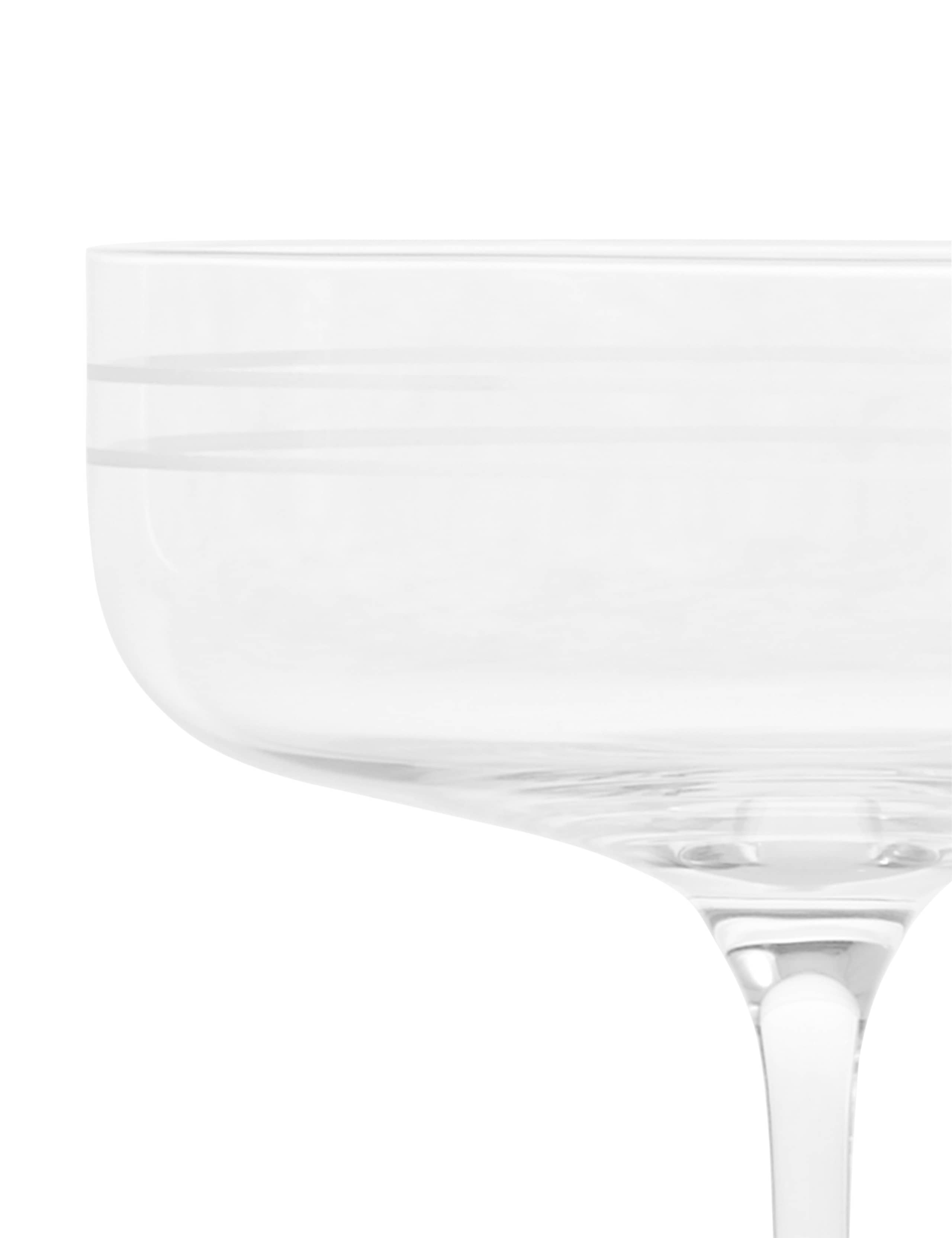 Set of 4 Marlowe Stripe Champagne Saucers Set 4 of 4