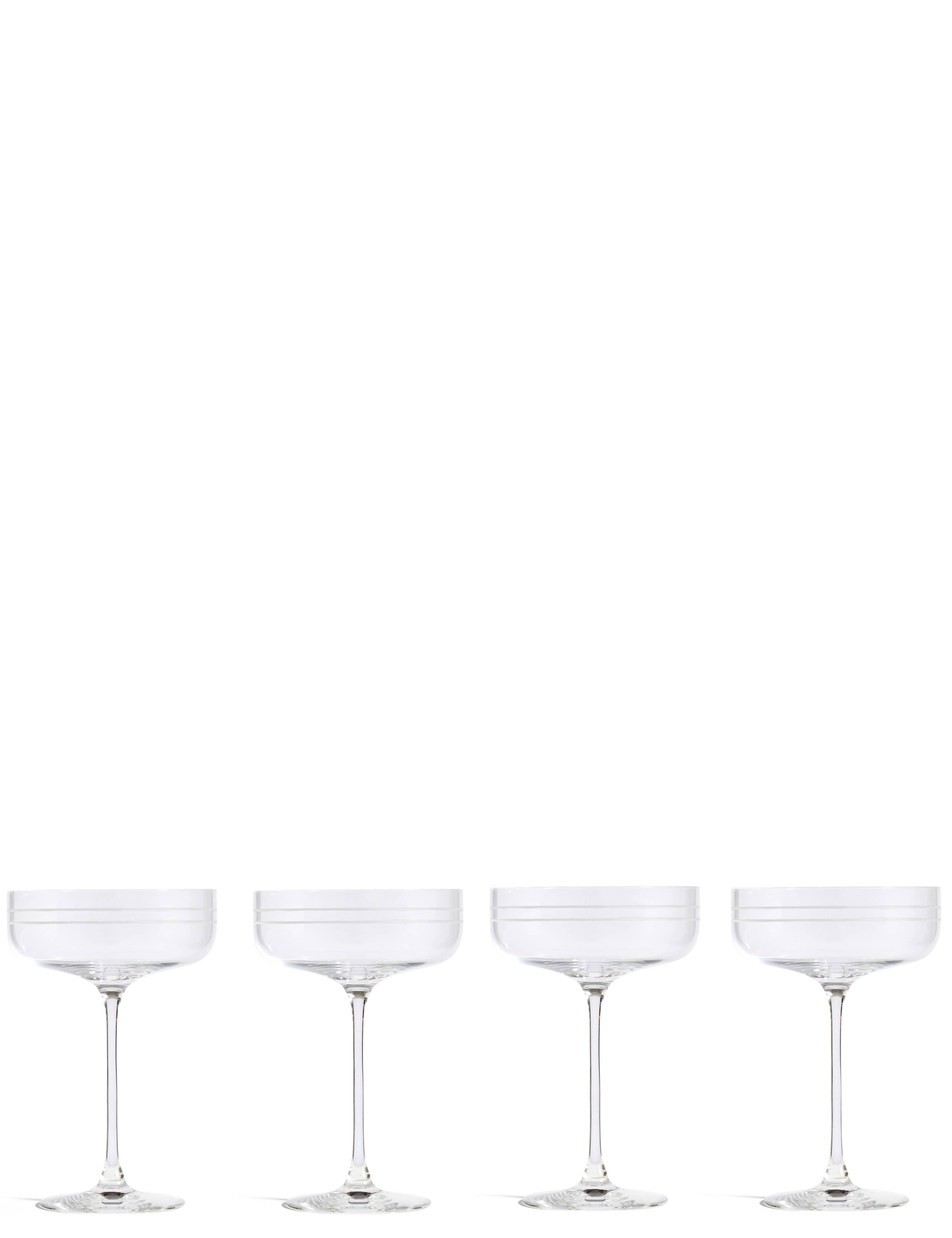Set of 4 Marlowe Stripe Champagne Saucers Set 2 of 4