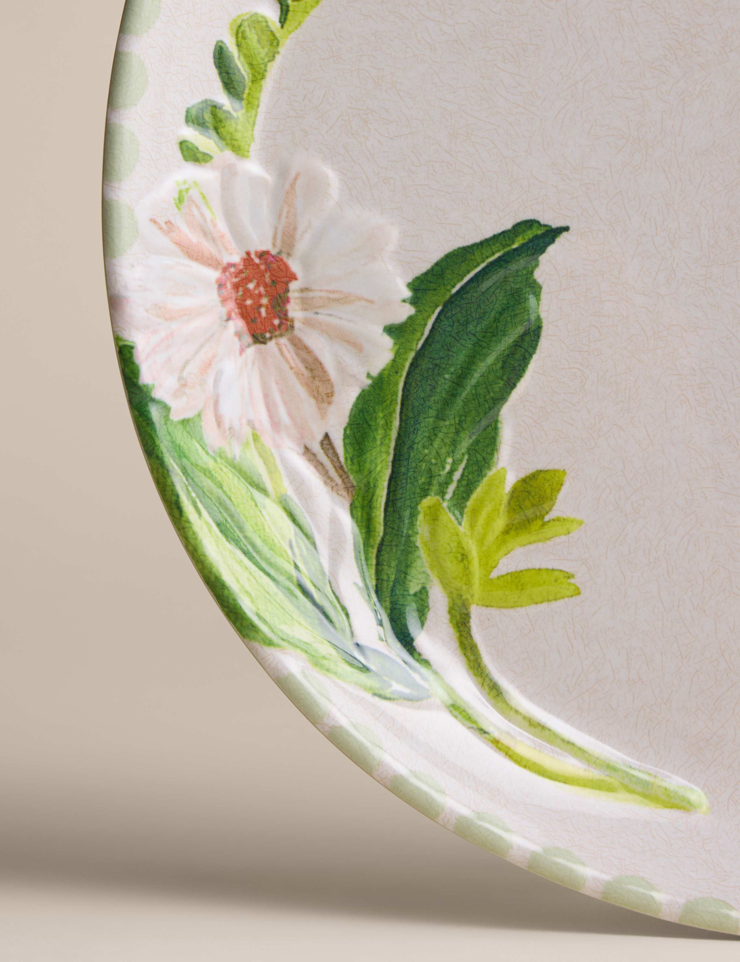 Set of 4 Floral Picnic Dinner Plates 2 of 9