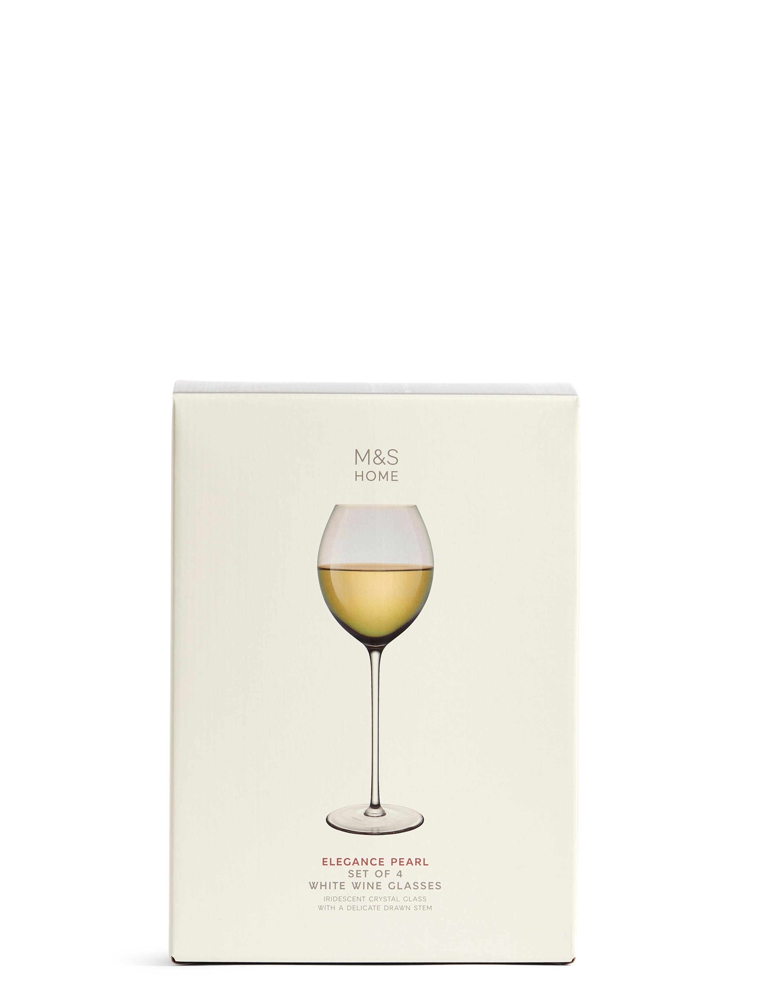 Set of 4 Elegance Pearl White Wine Glasses 3 of 3