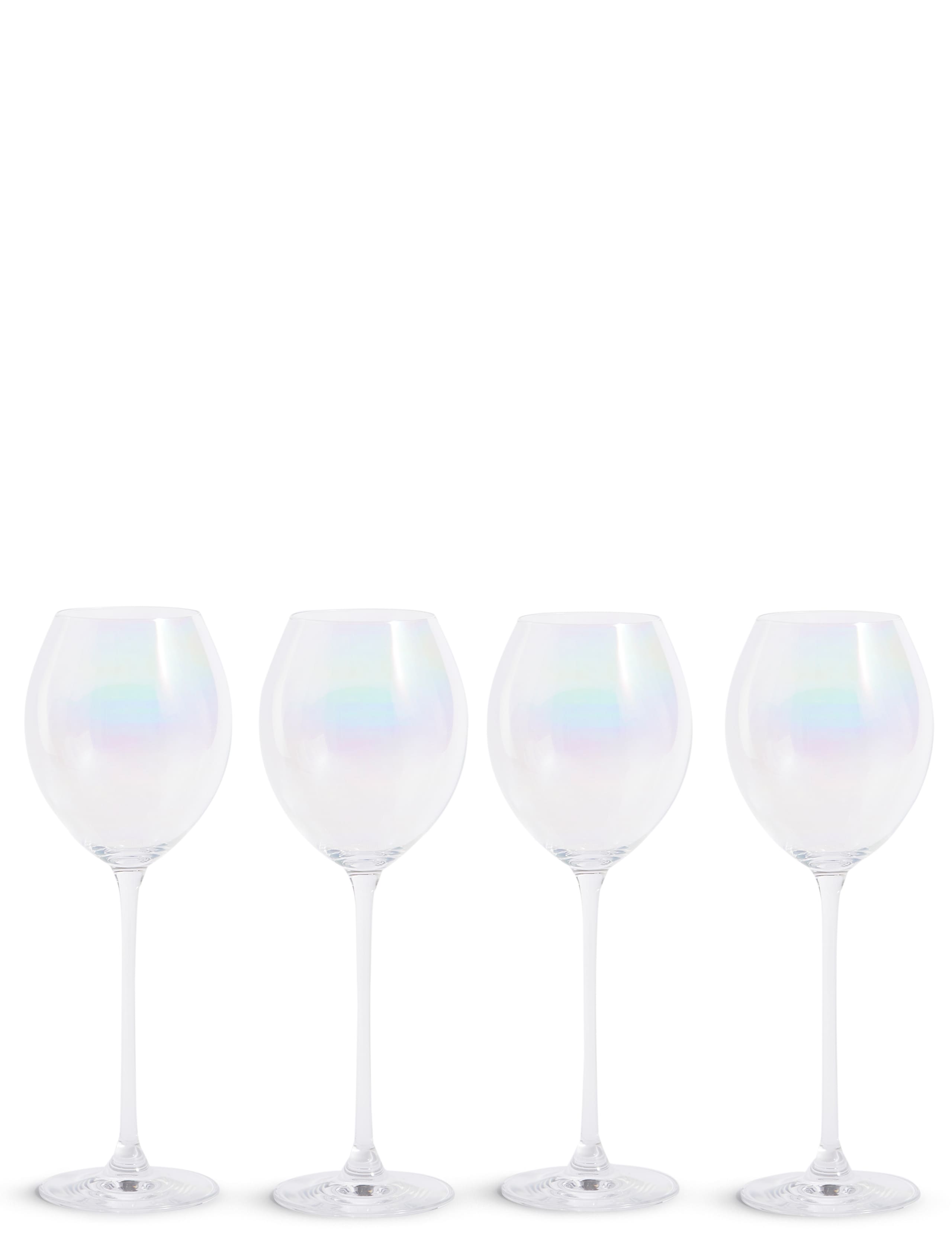Set of 4 Elegance Pearl White Wine Glasses 2 of 3