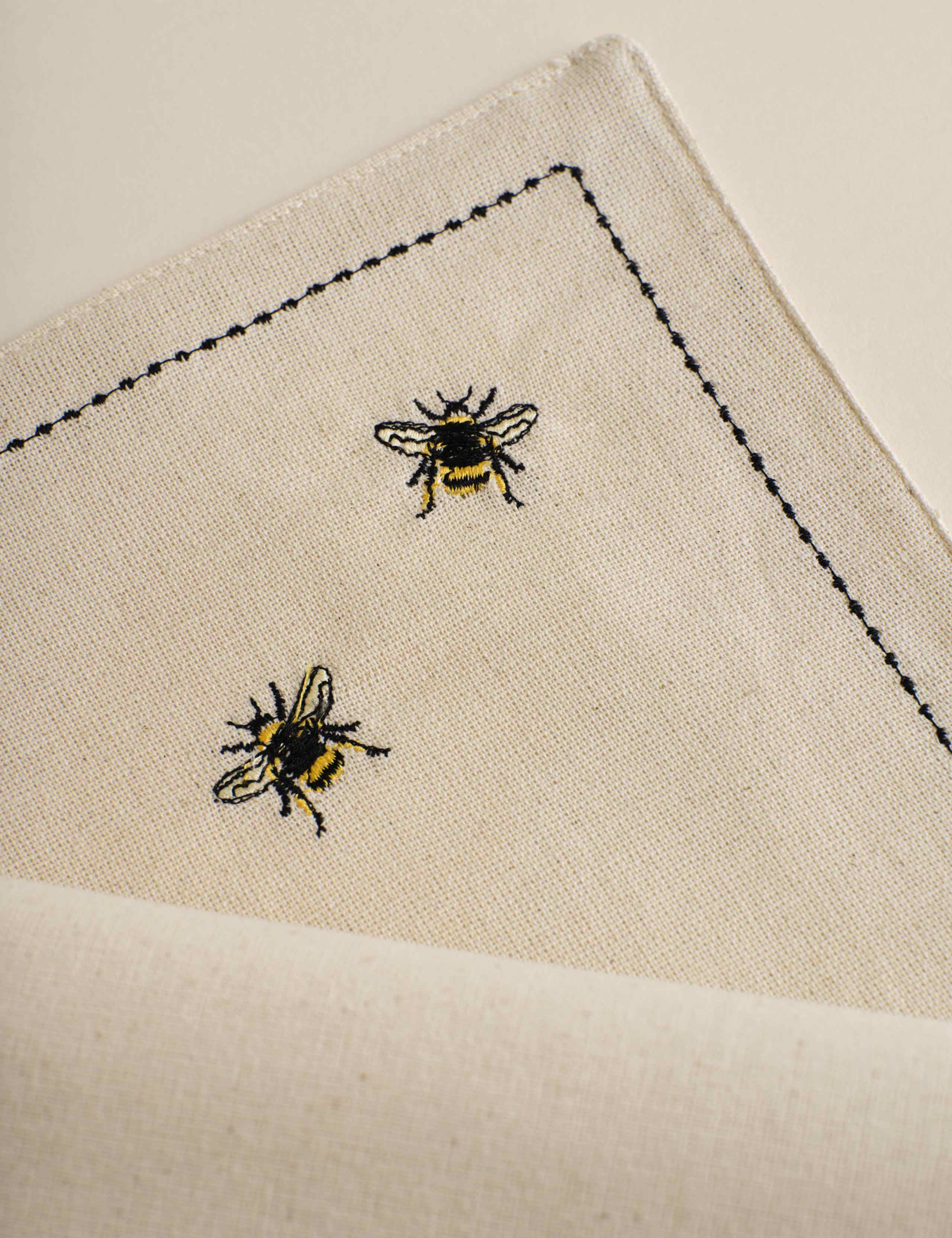 Set of 2 Embroidered Bee Cotton Placemats 3 of 4