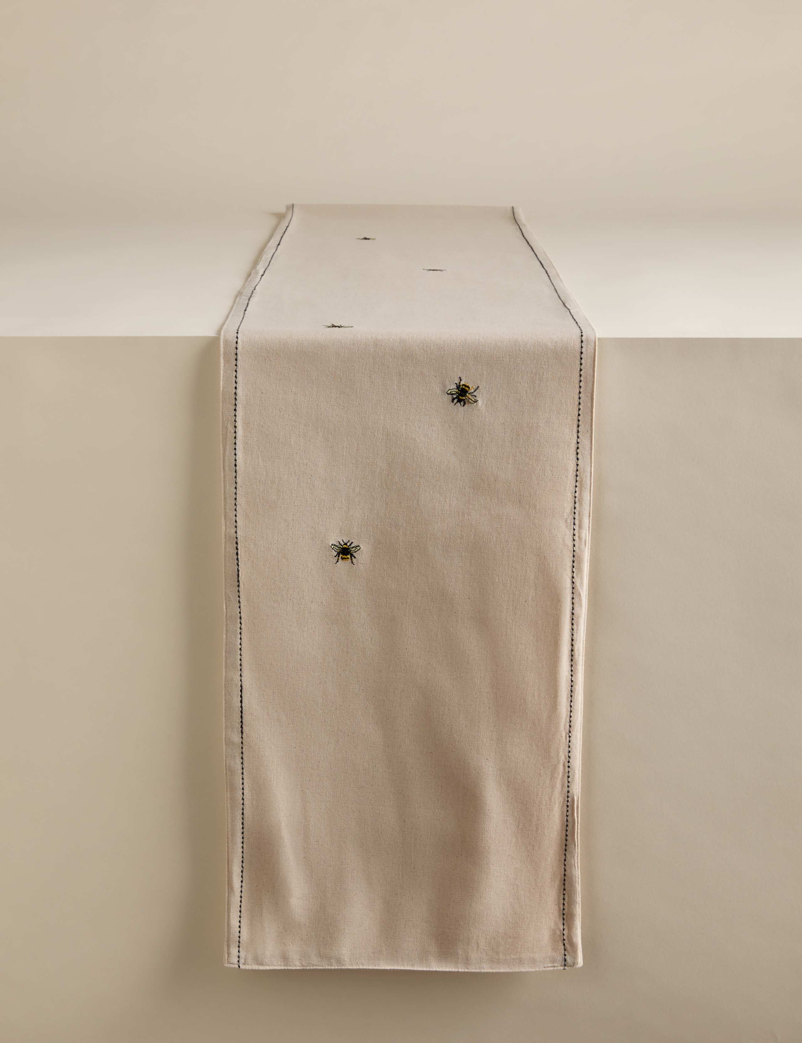 Pure Cotton Embroidered Bee Table Runner 4 of 7