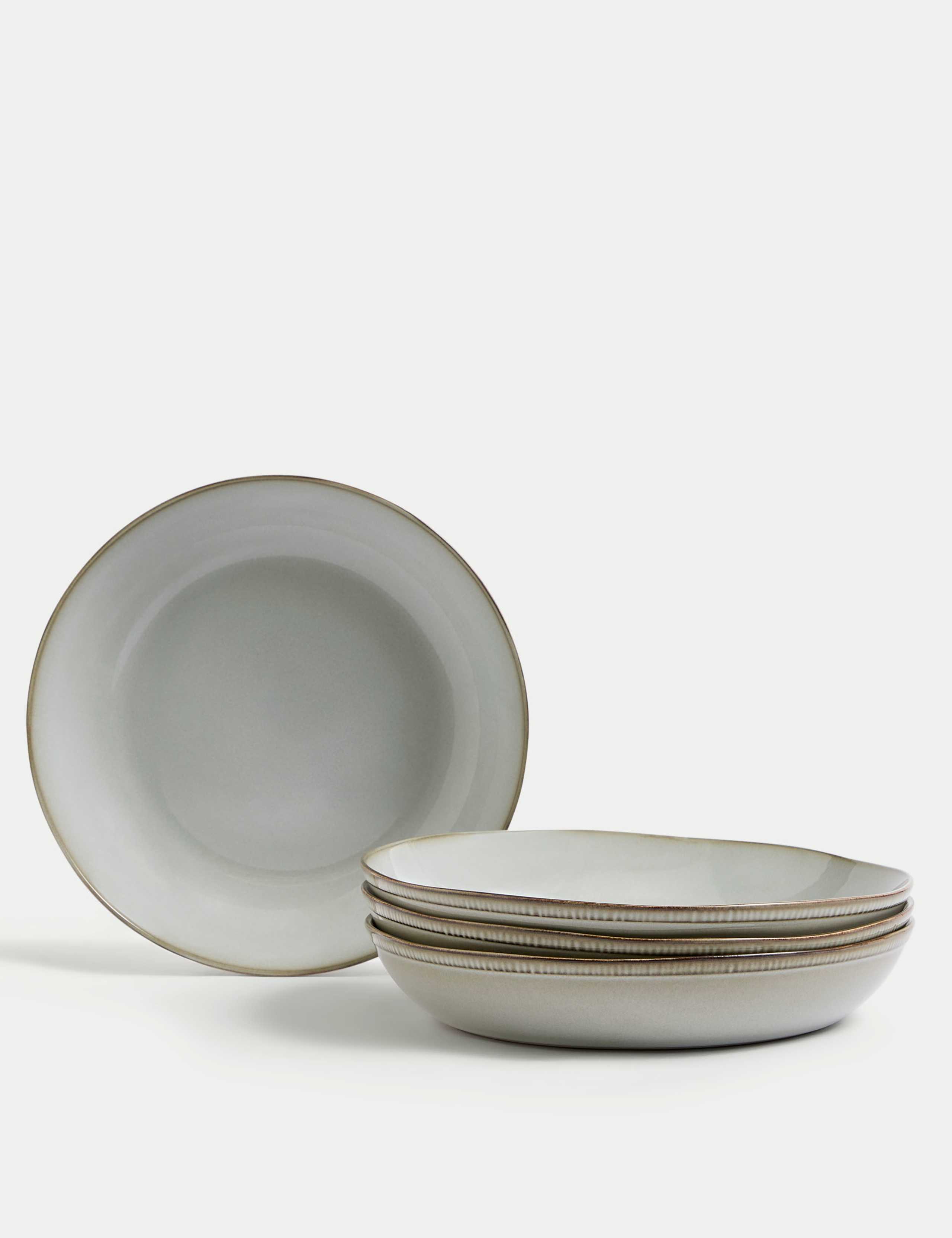 Set of 4 Stoneware Pasta Bowls 1 of 5