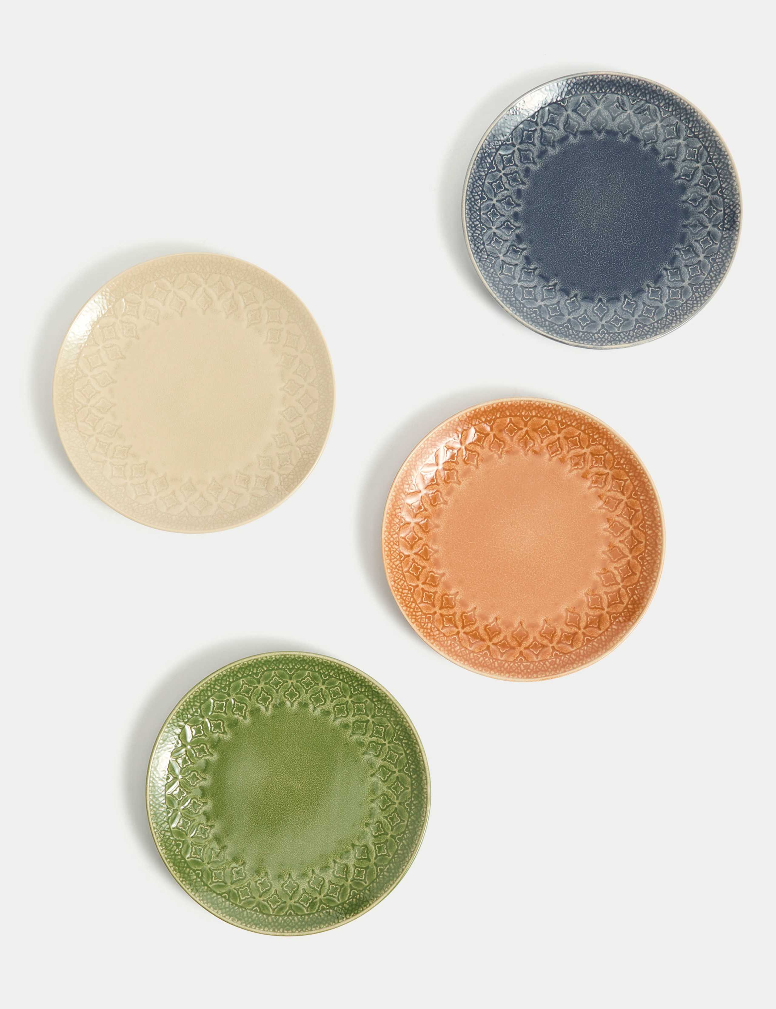 Set of 4 Stoneware Side Plates 4 of 6