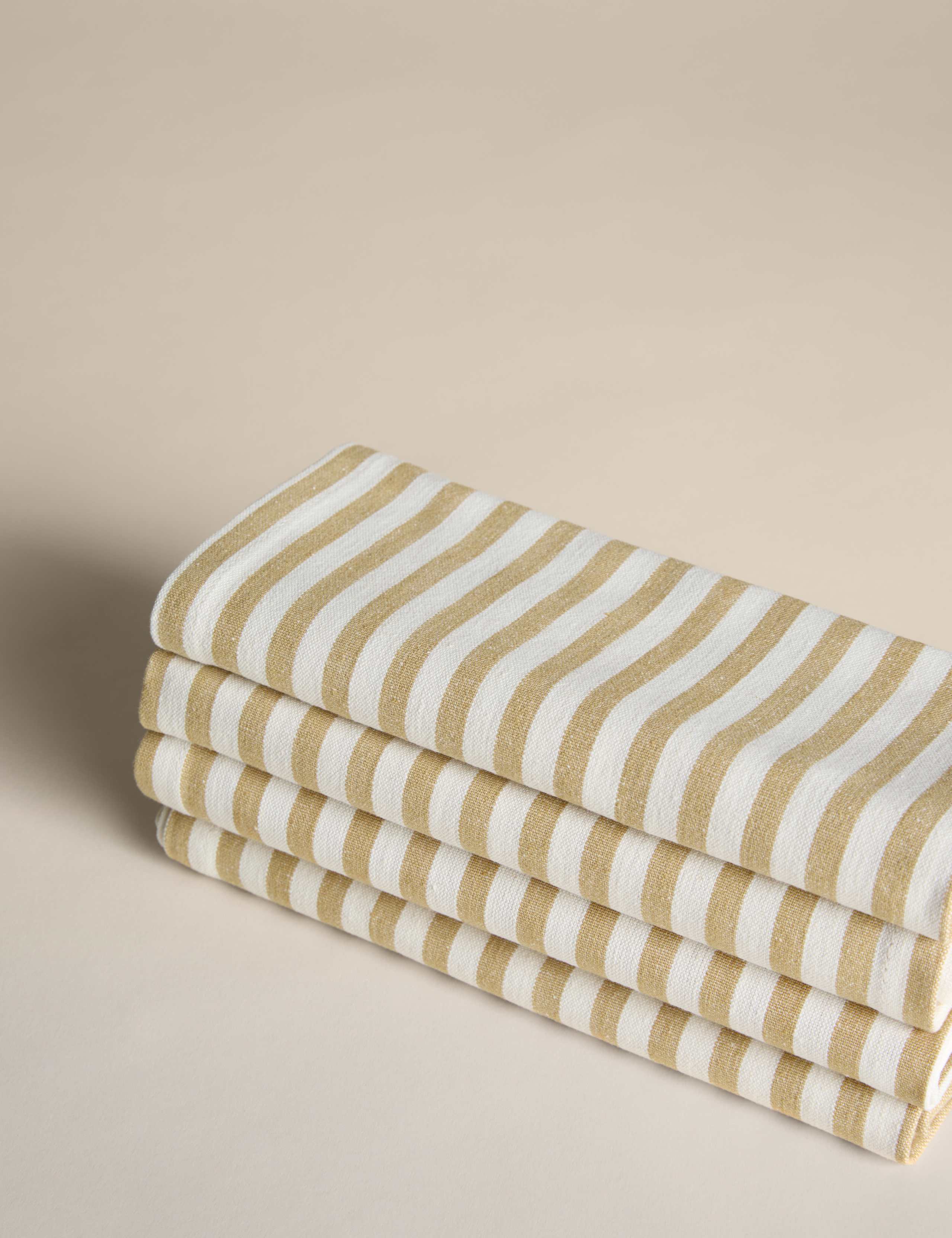 Set of 4 Cotton with Linen Thin Stripe Napkins 2 of 4