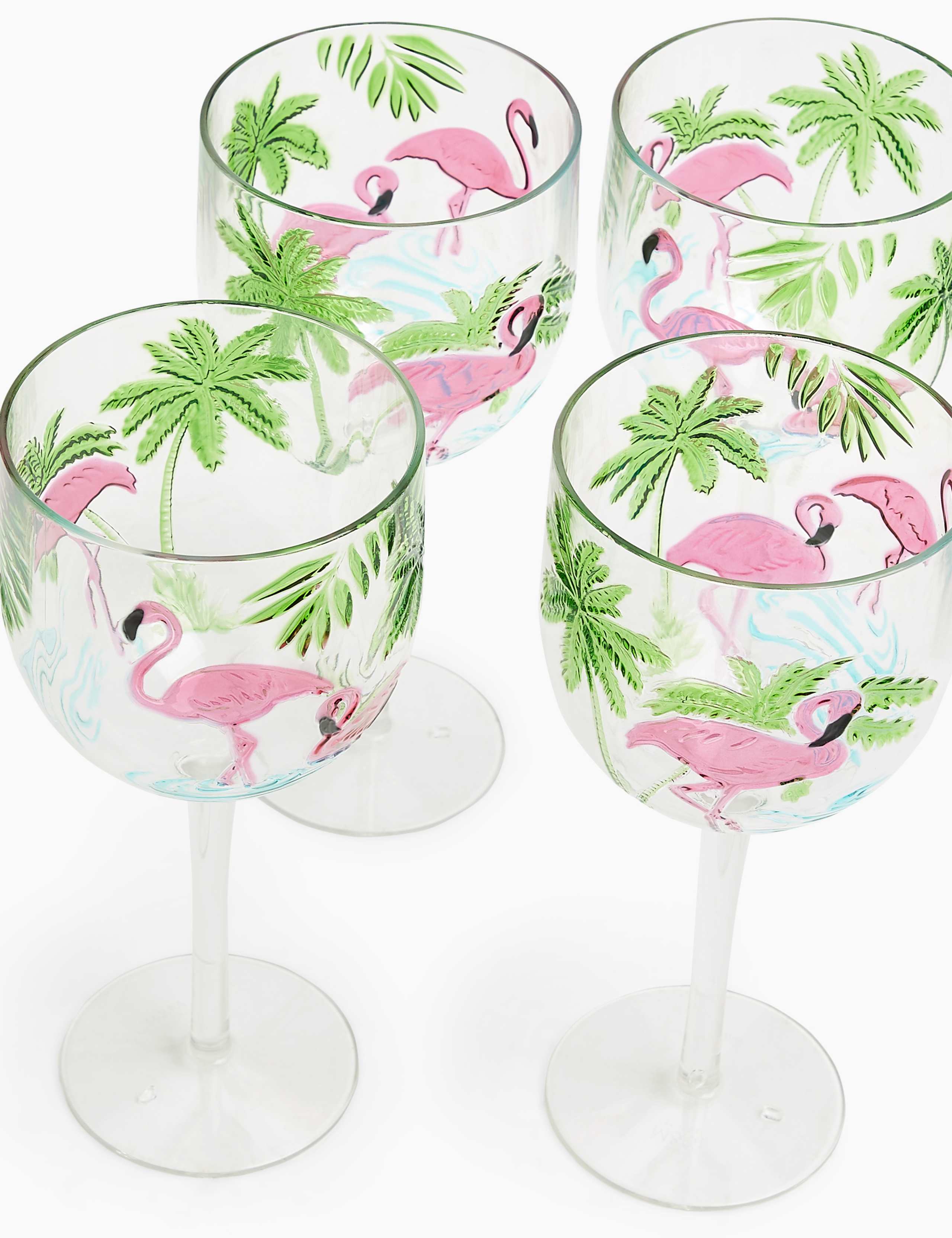 Set of 4 Flamingo Picnic Wine Glasses 2 of 4