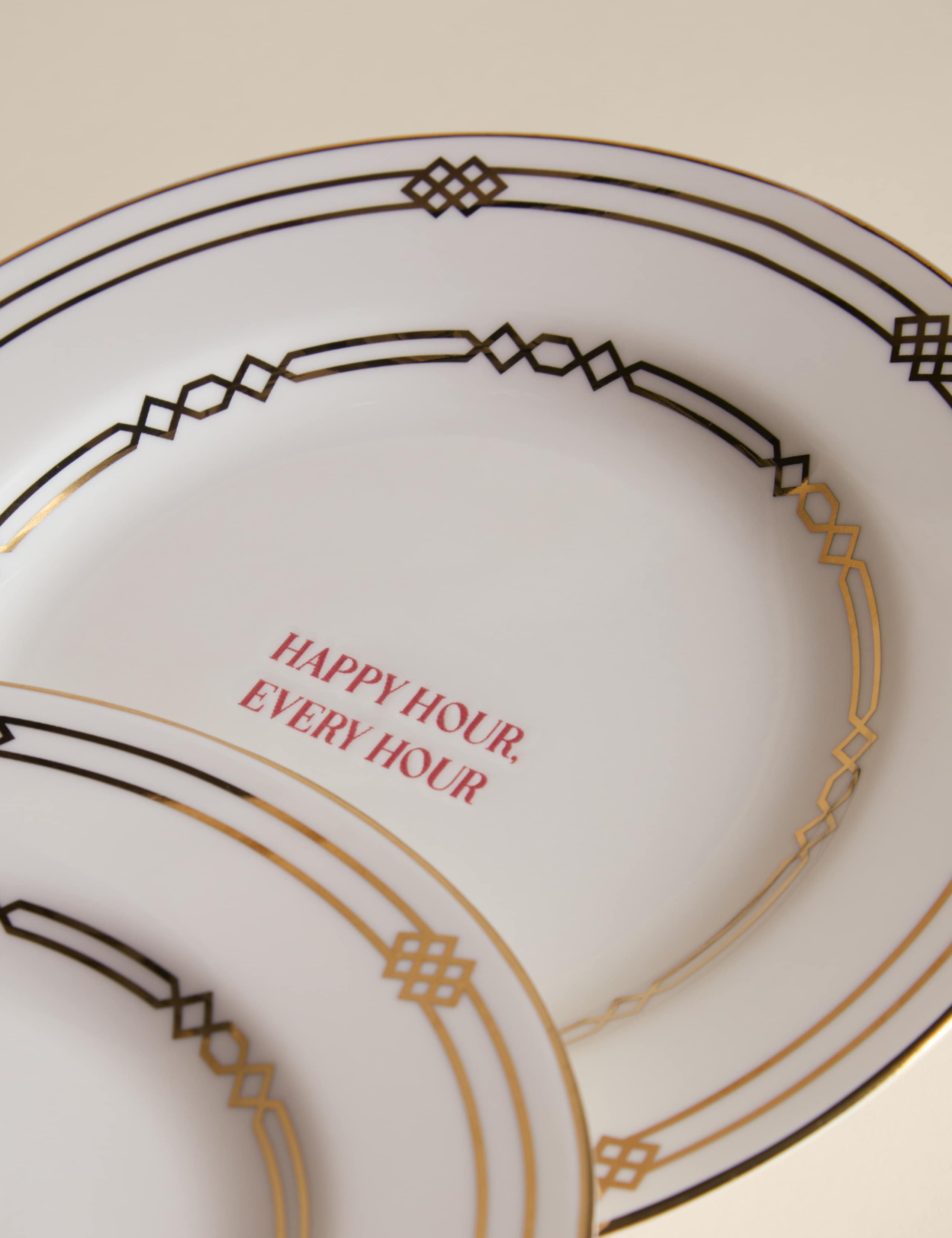 Set of 2 Deco Slogan Side Plates 3 of 7