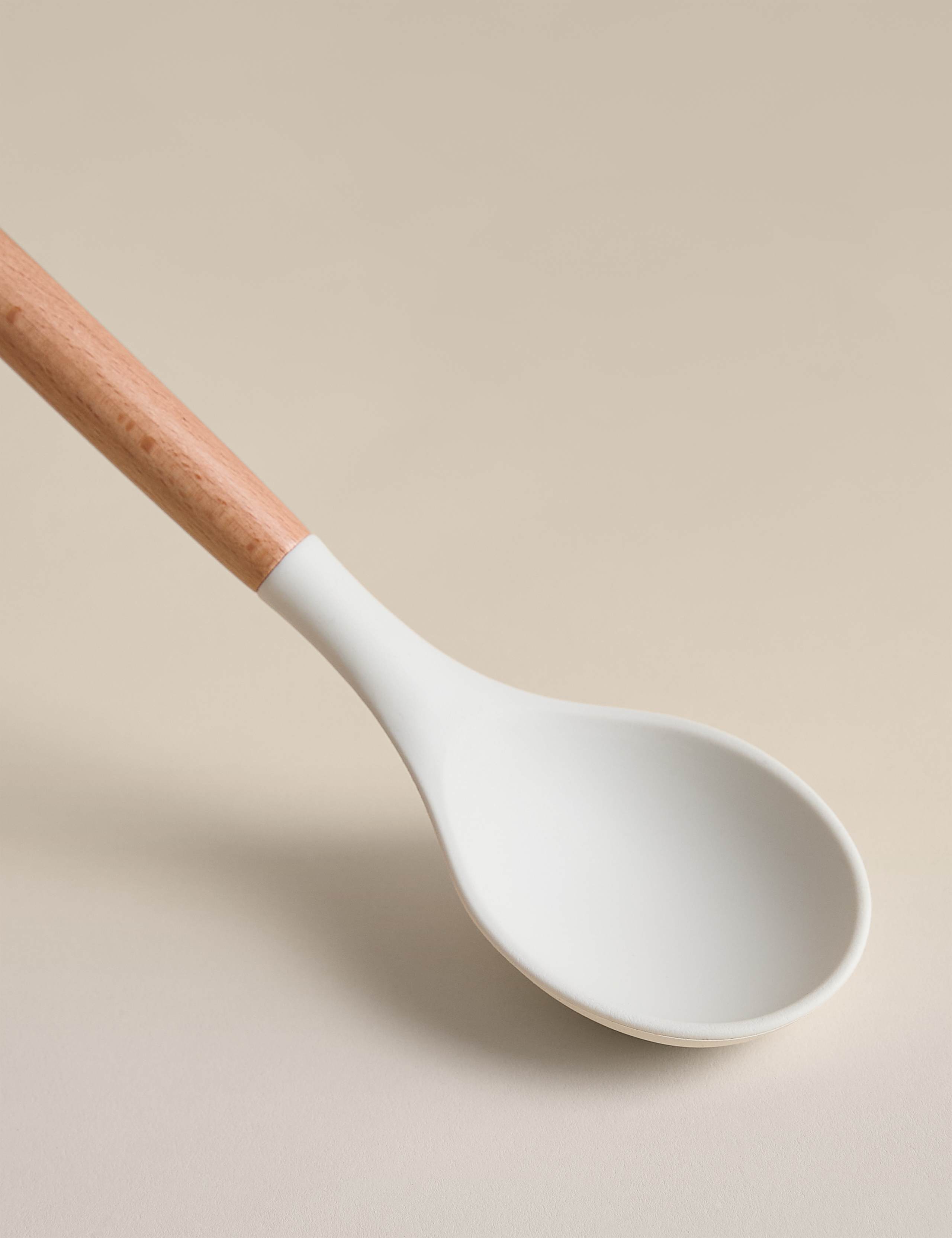 Silicone and Wood Solid Spoon 2 of 2