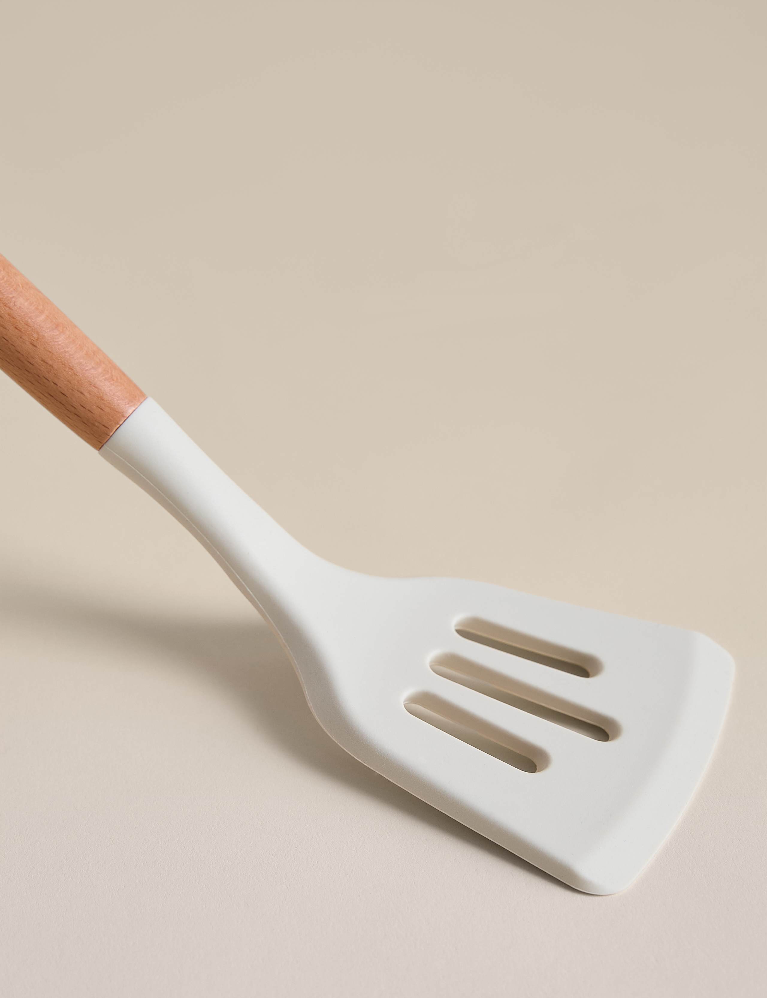 Silicone and Wood Slotted Turner 2 of 2
