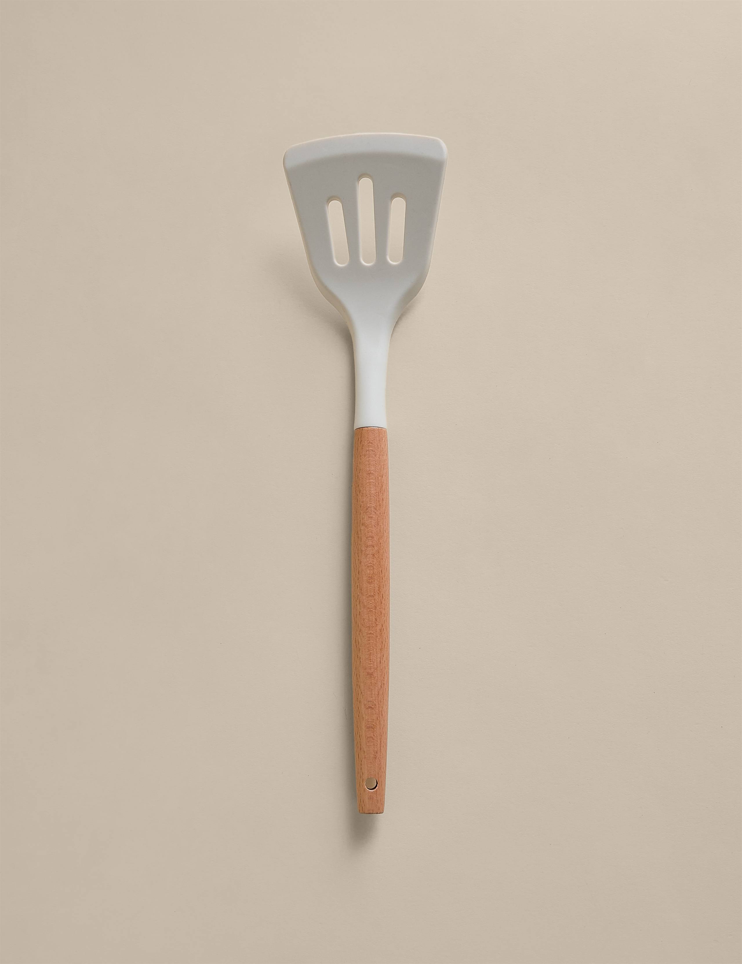 Silicone and Wood Slotted Turner 1 of 2