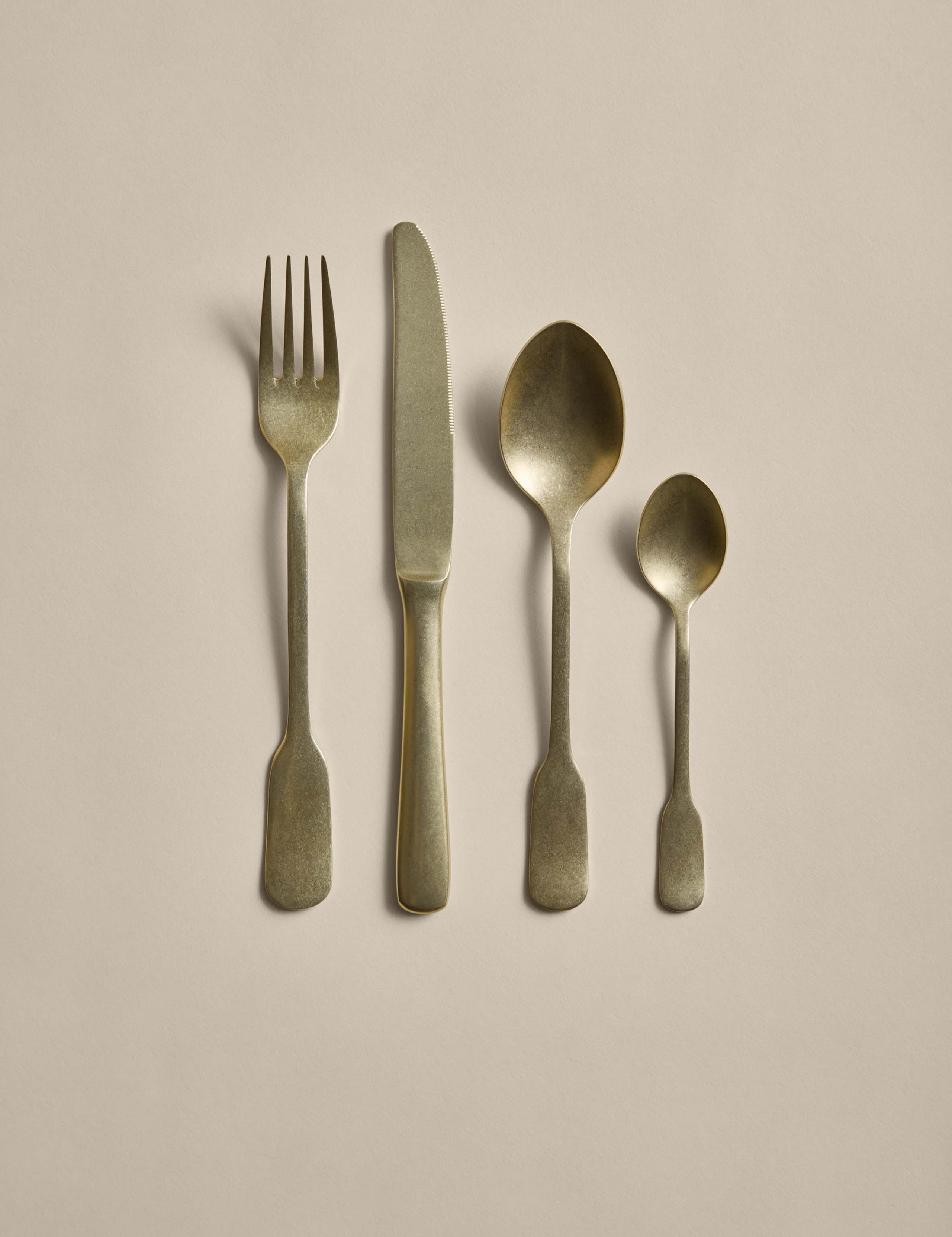 16 Piece Brushed Gold Cutlery Set 1 of 5