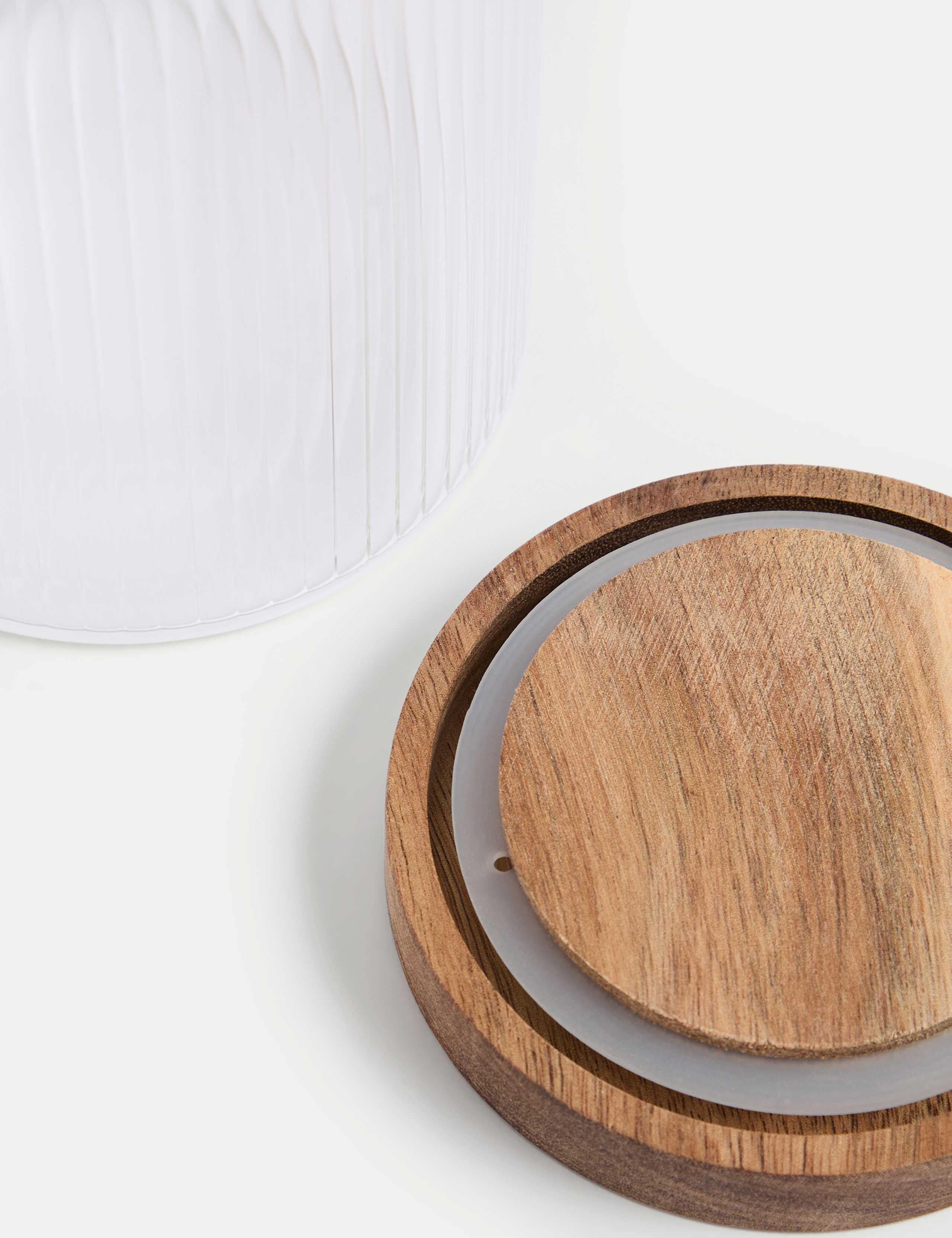 Medium Ribbed Glass Storage Jar 2 of 4