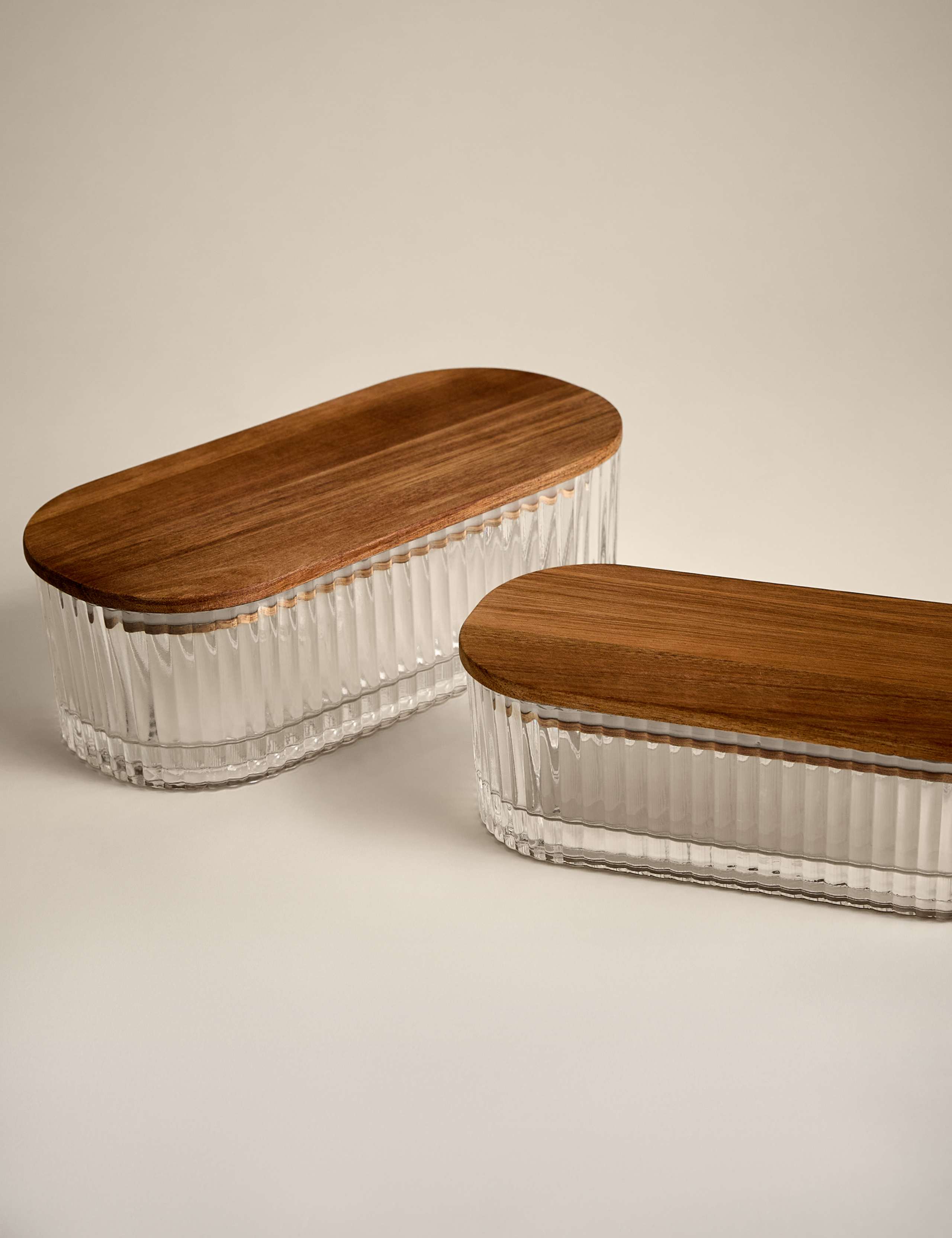 Small Ribbed Glass Container 4 of 4