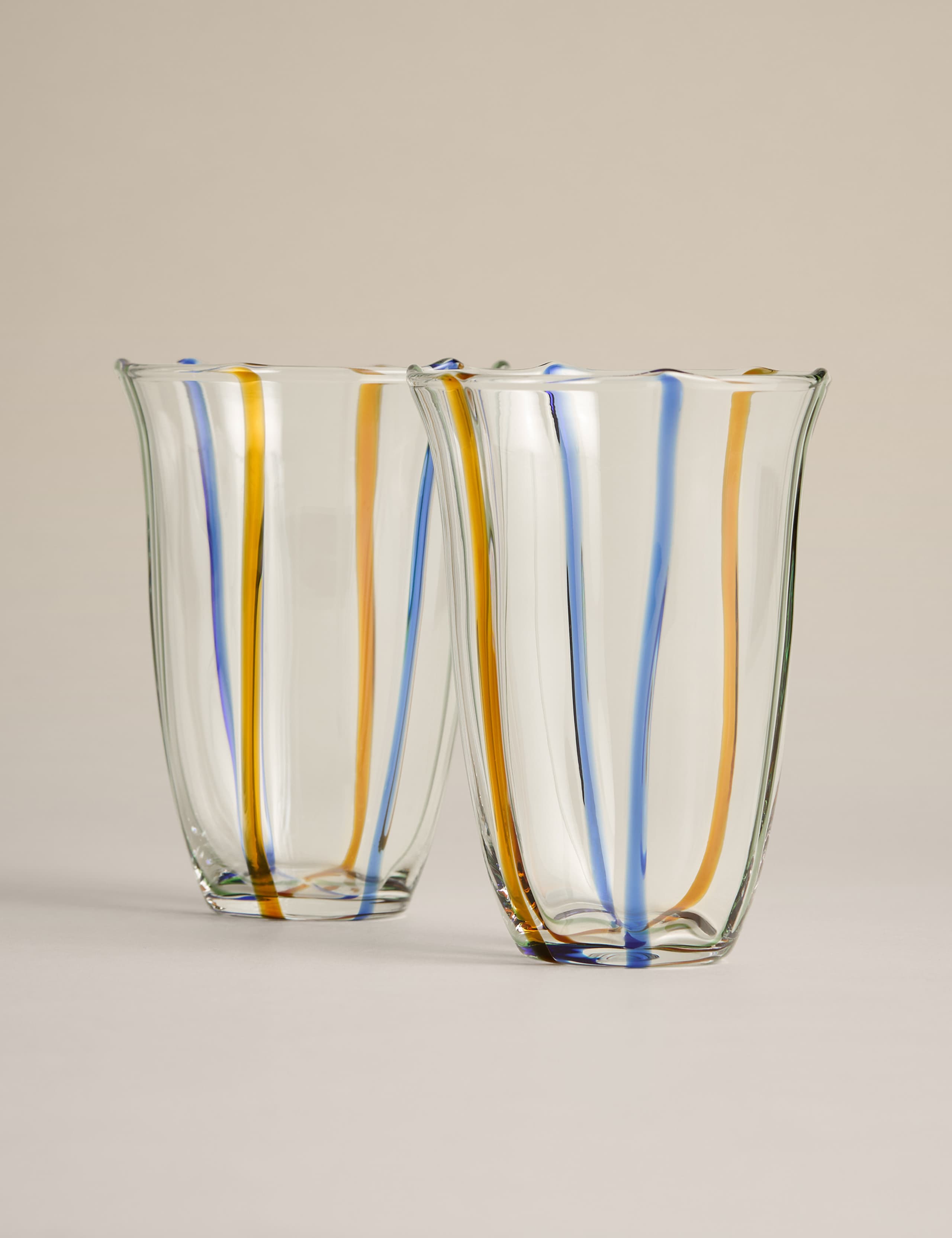 Set of 2 Colour Stripe Hi Ball Glasses 1 of 5