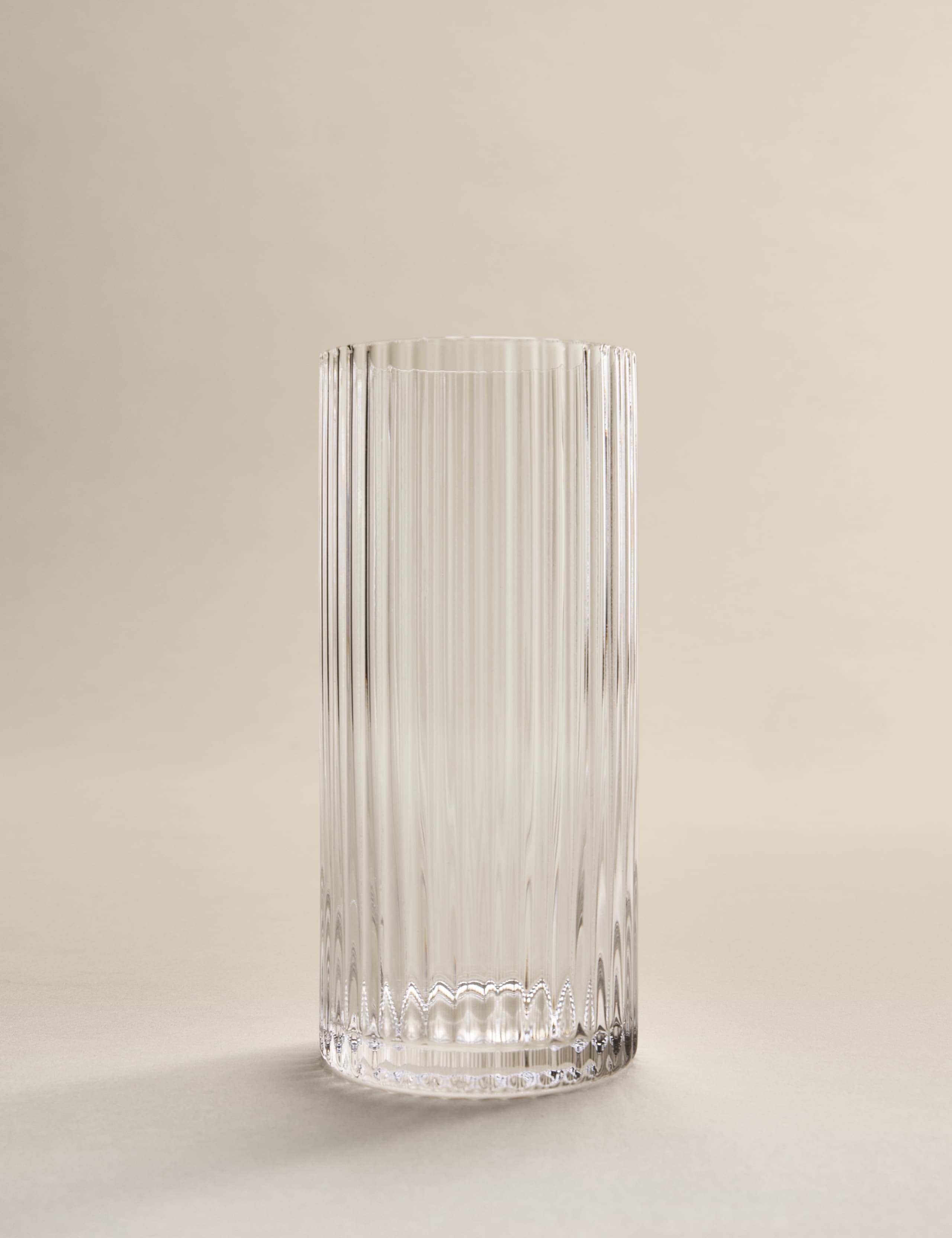 Set of 4 Celine Ribbed Highball Glasses 4 of 6
