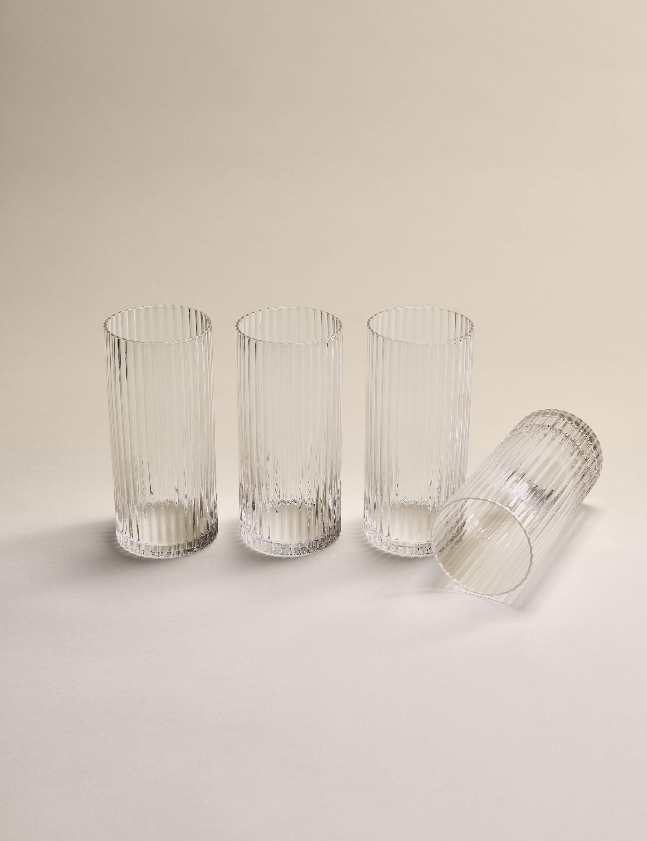 Set of 4 Celine Ribbed Highball Glasses 5 of 6