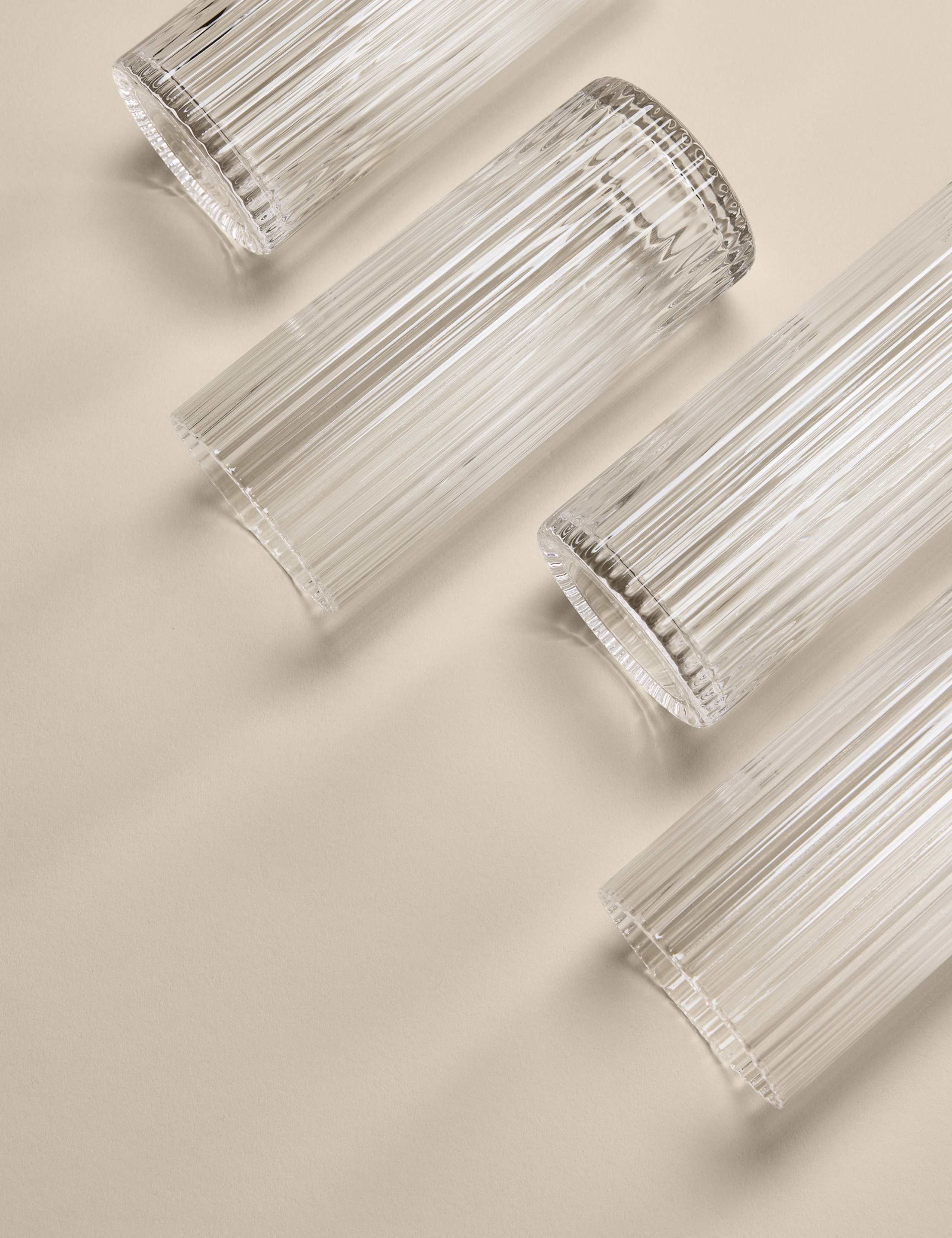 Set of 4 Celine Ribbed Highball Glasses 6 of 6