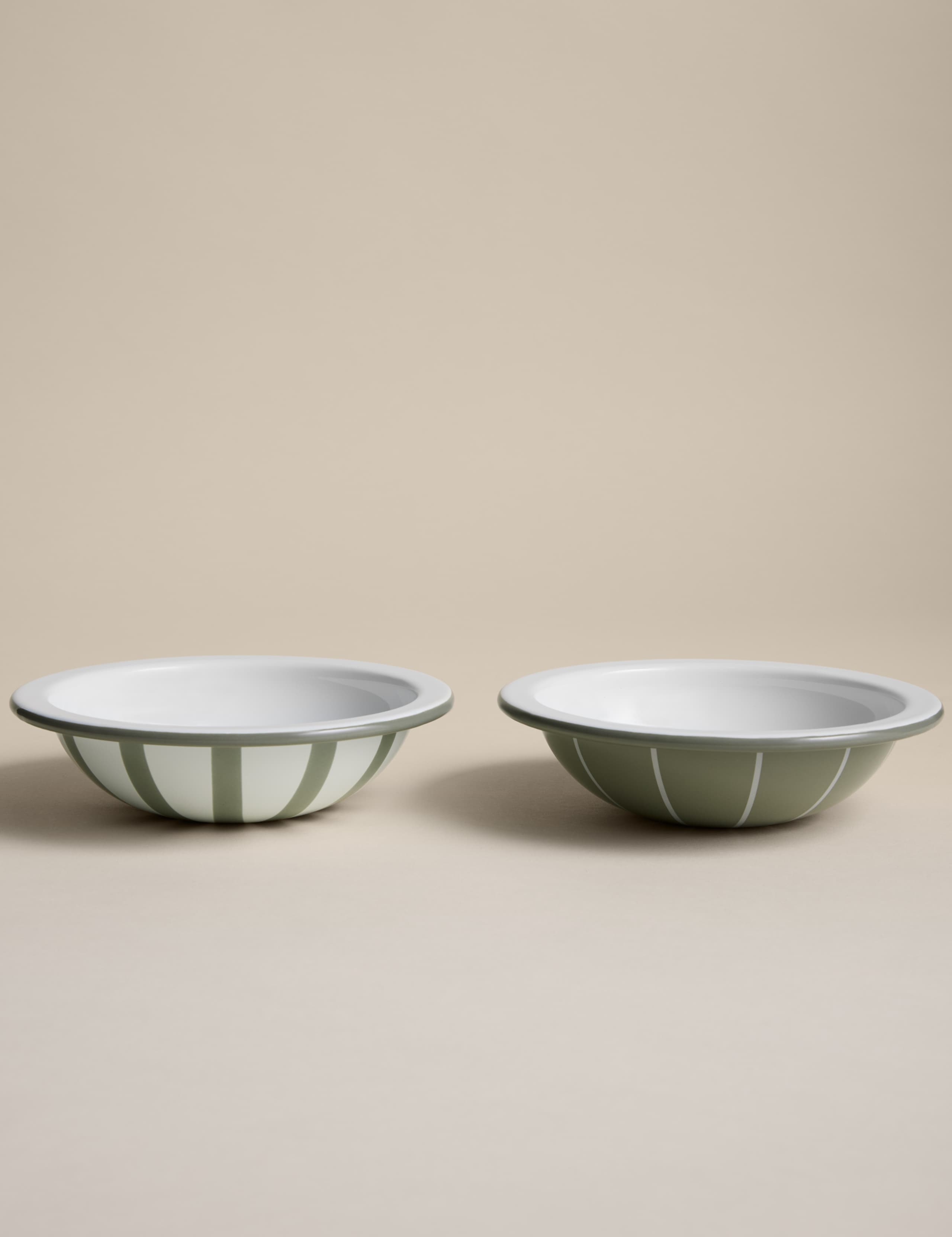 Set of 2 Enamel Striped Nibble Bowls 3 of 6