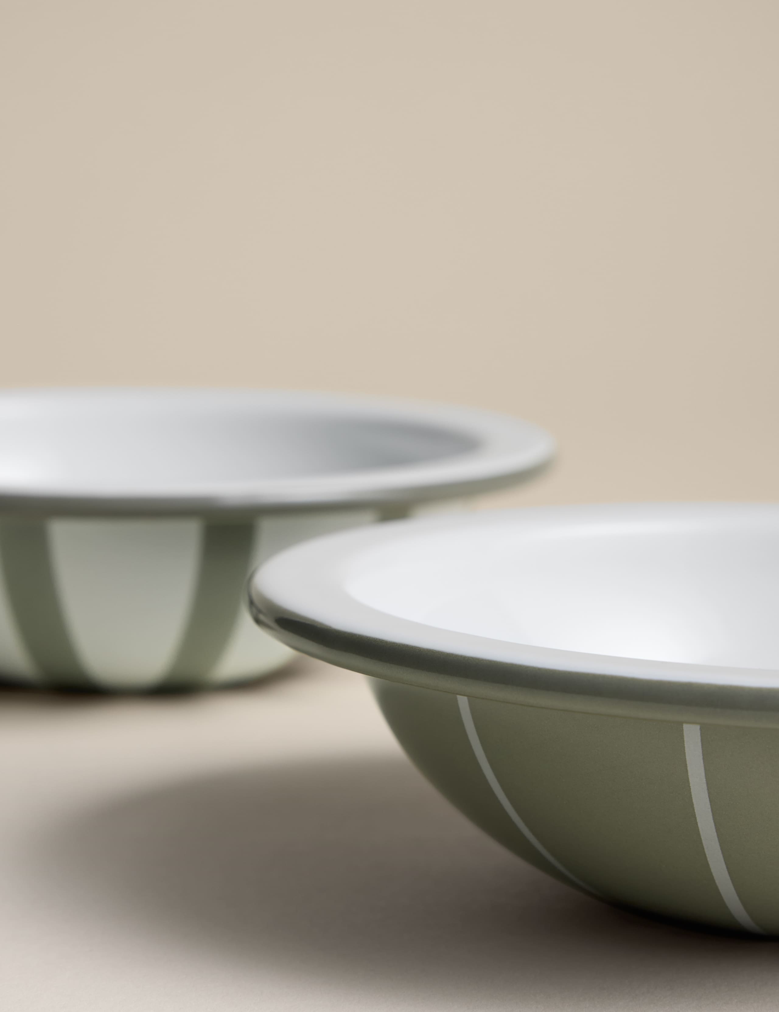 Set of 2 Enamel Striped Nibble Bowls 2 of 6