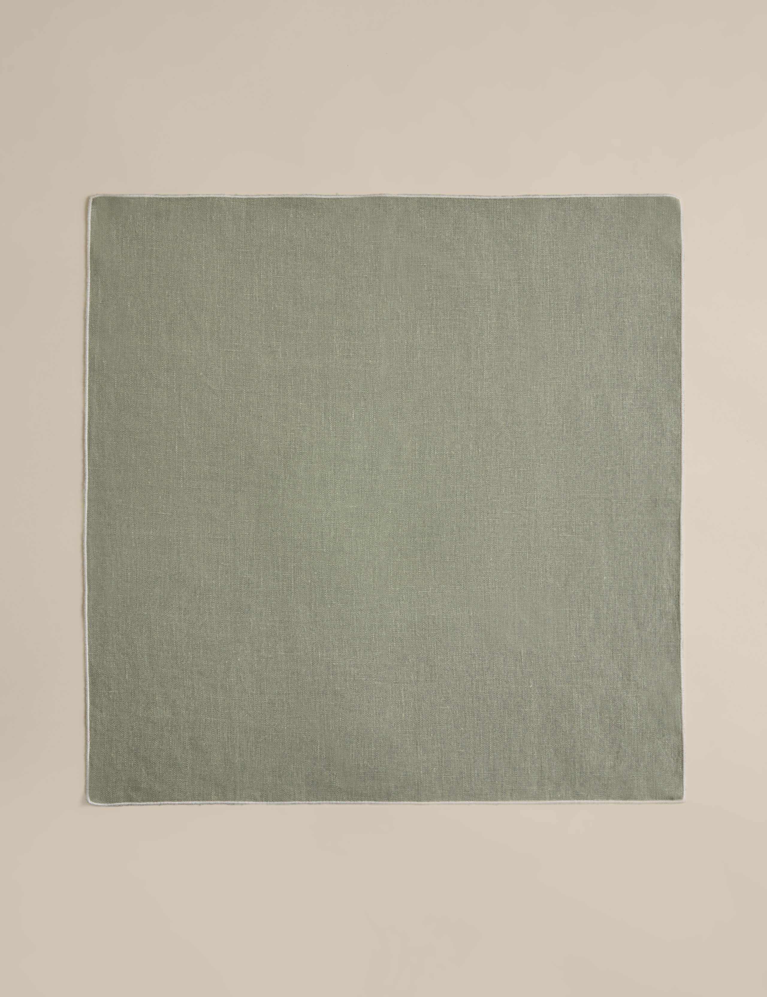 Set of 4 Pure Linen Contrast Edge Napkins 3 of 4