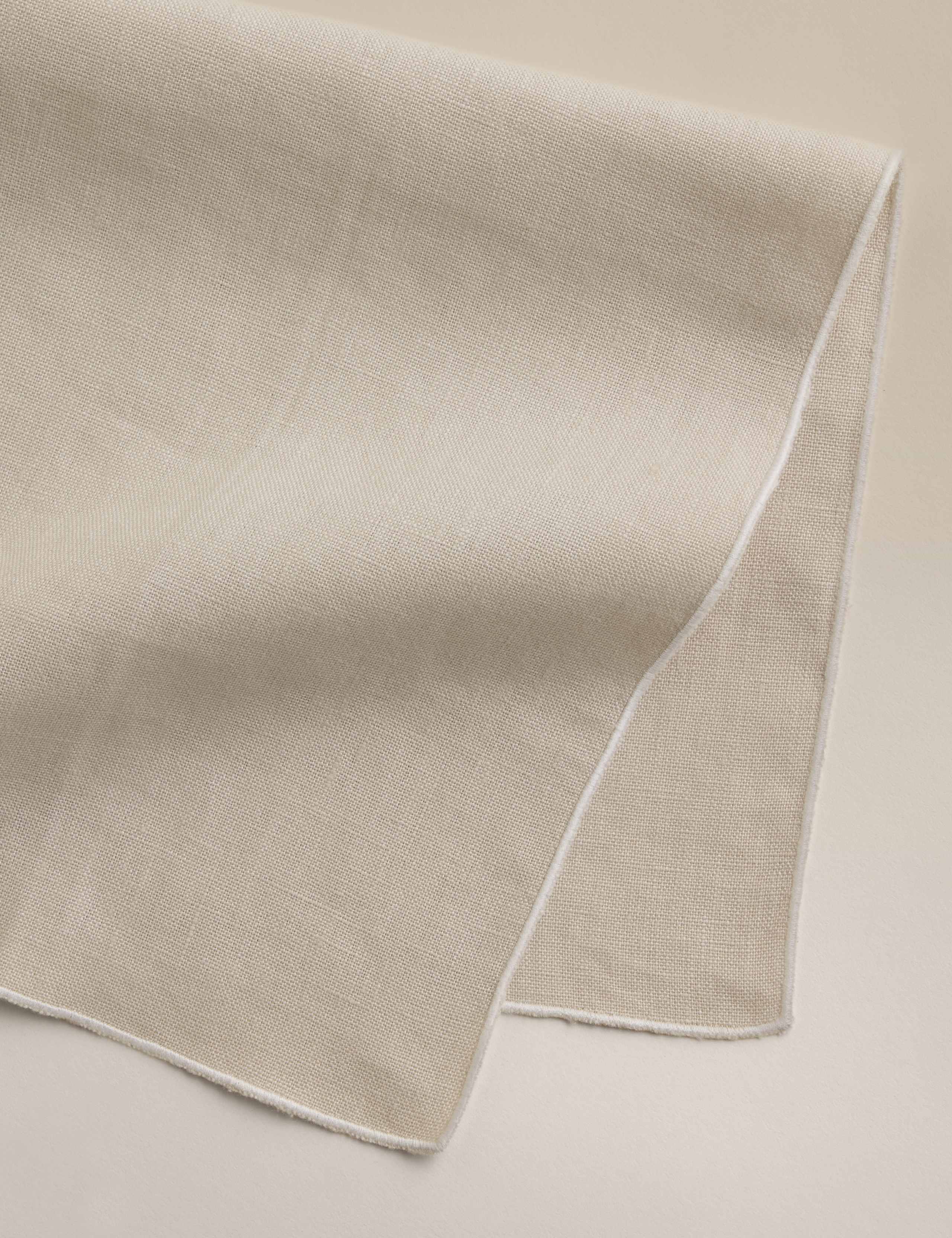 4 Pack Pure Linen Embroidered Edge Napkins 3 of 4